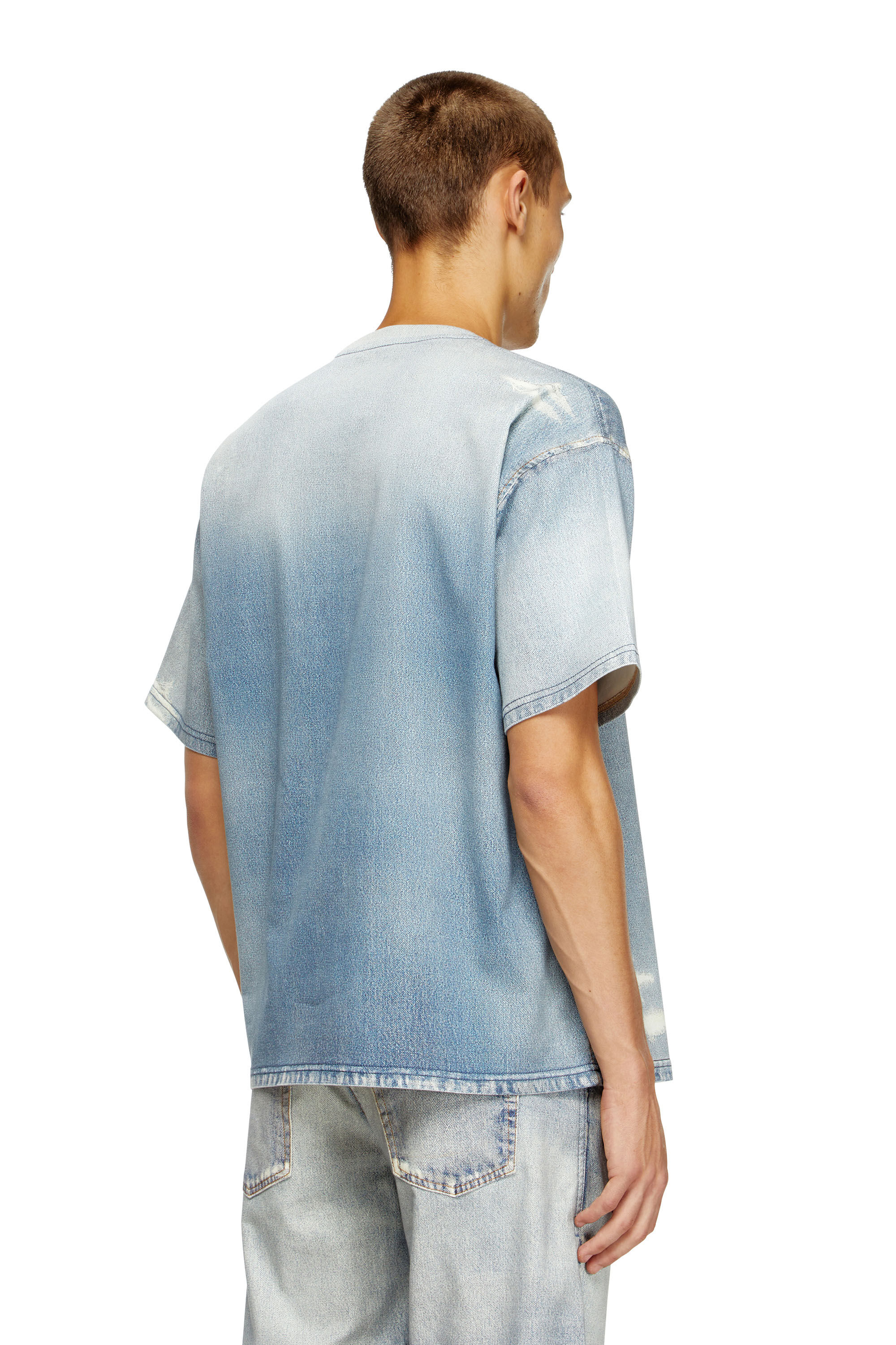 Diesel - D-BOX JOGG, Camiseta de JoggJeans estampado con efecto desteñido Hombre in Azul marino - 3
