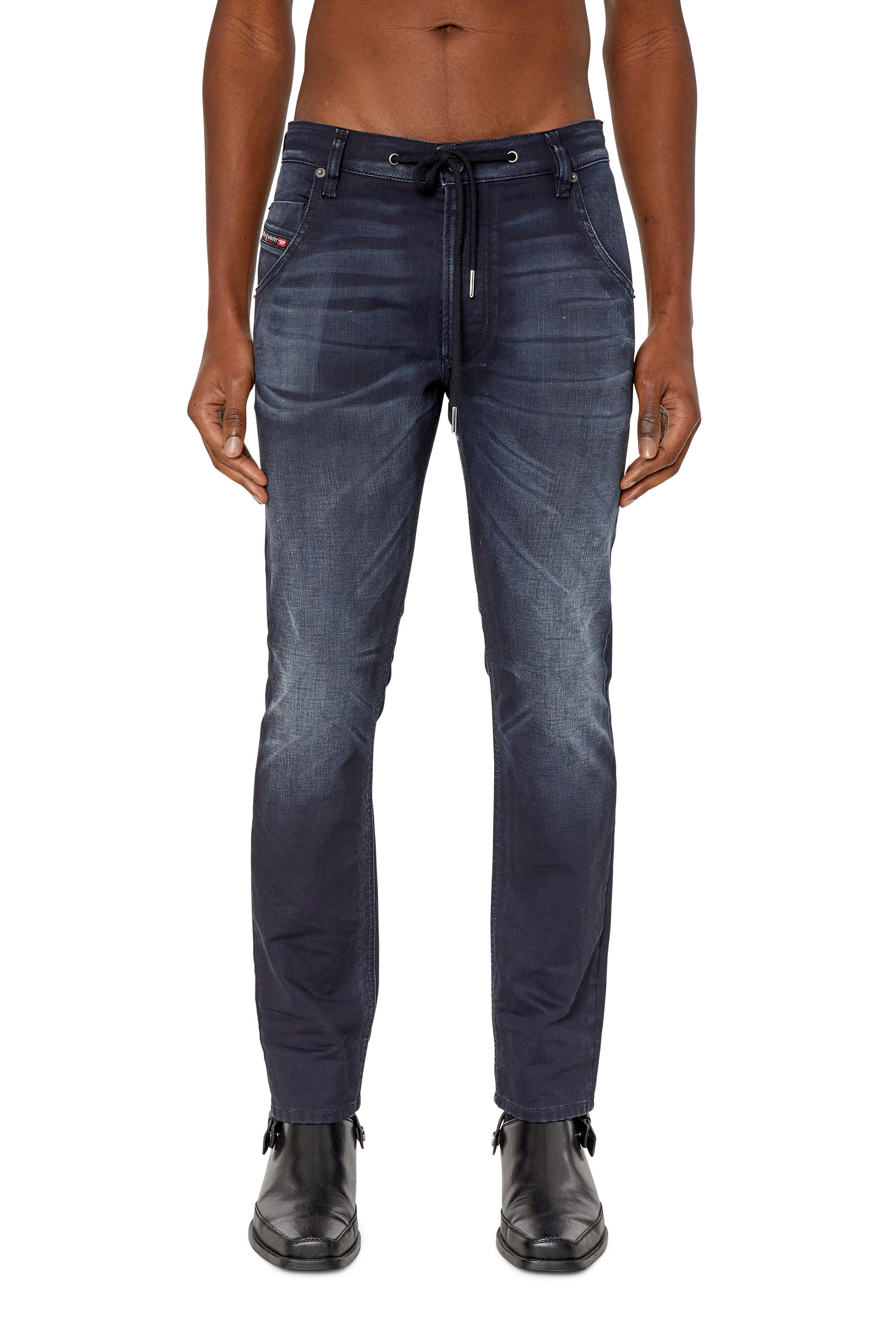 Diesel - Krooley JoggJeans® 068CR Tapered, Negro/Gris oscuro - Image 3