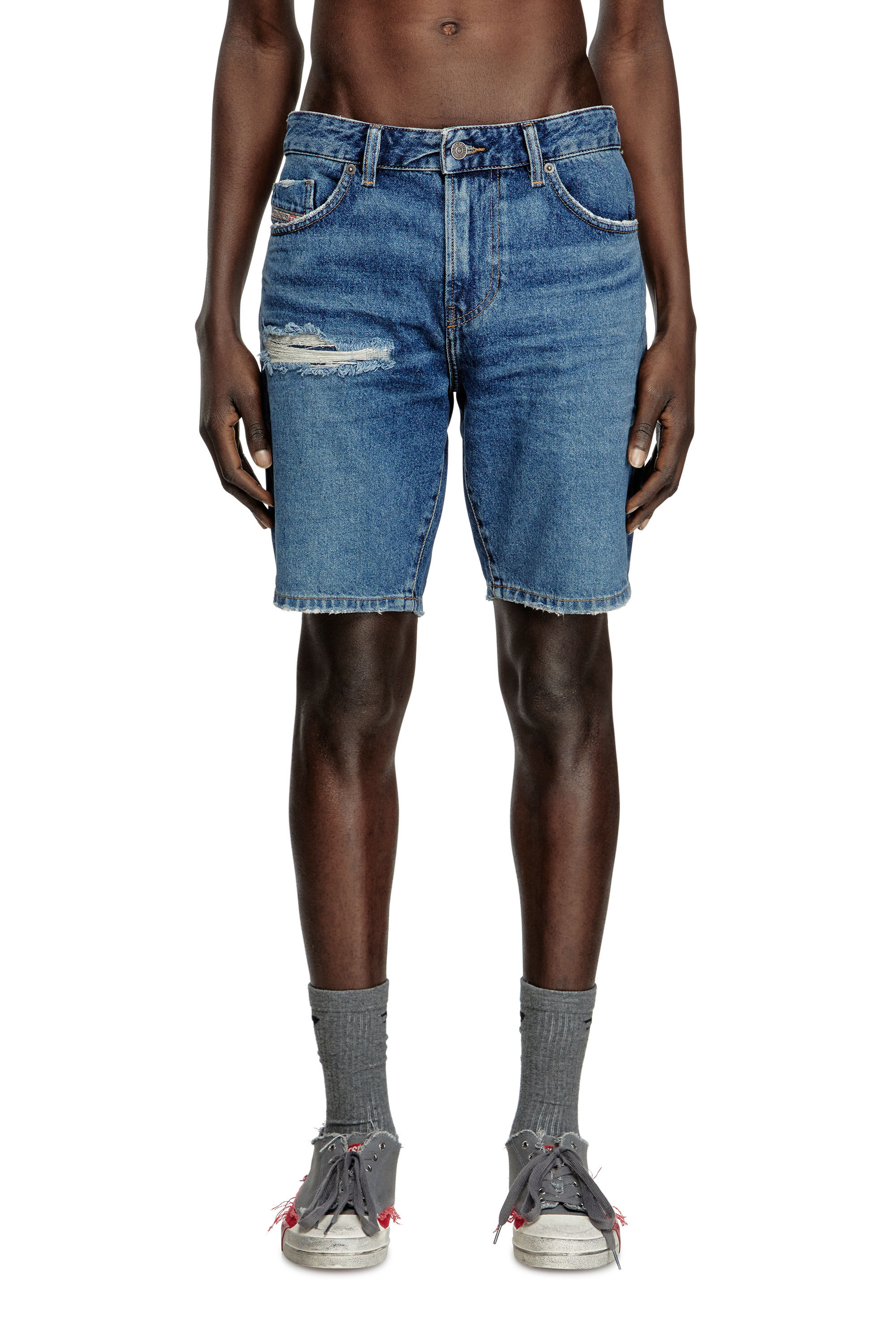 Diesel - D-FIN, Pantalones cortos vaqueros slim Hombre in Azul marino - 3