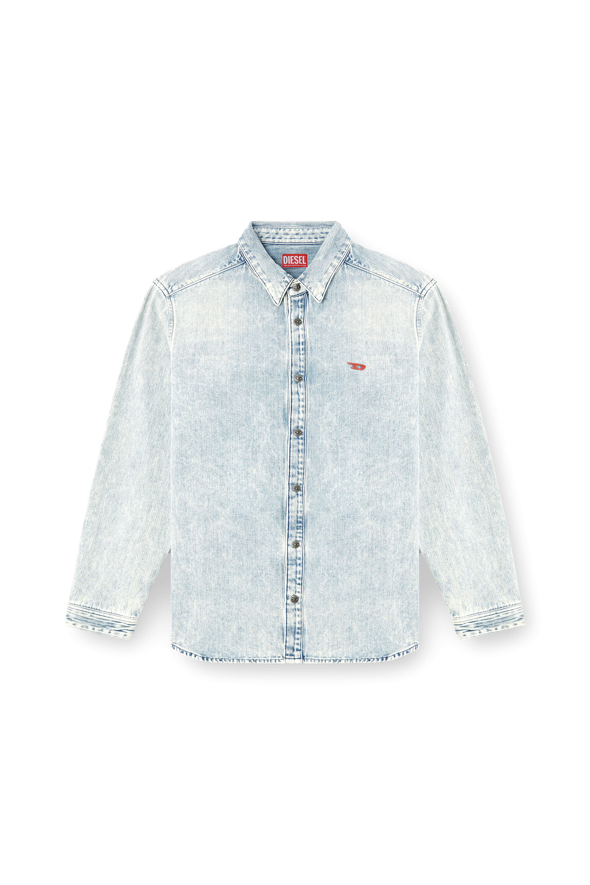 Diesel - D-SIMPLY, Camisa de denim en espiga Hombre in Azul marino - 2
