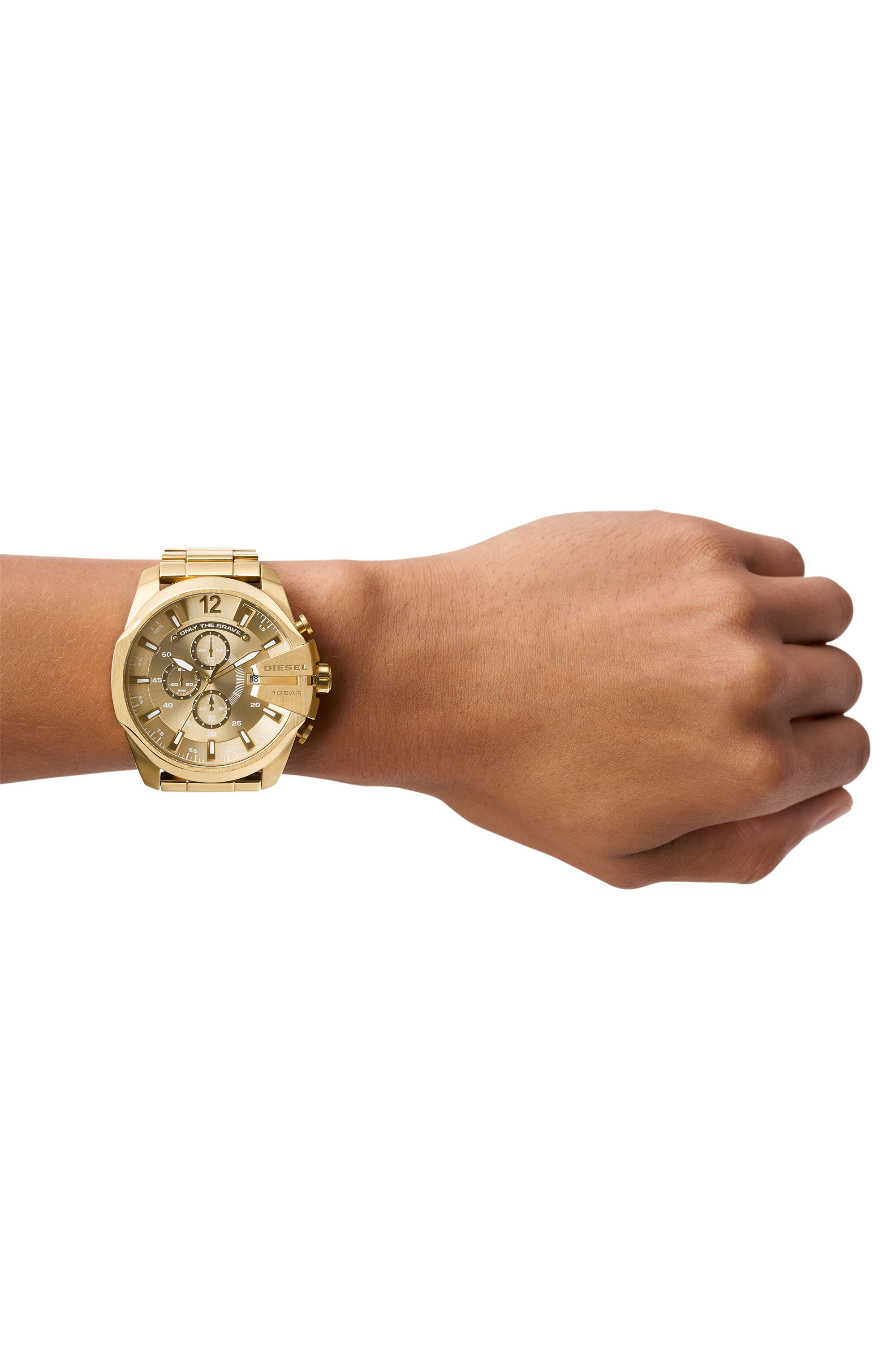 exilio Won Química DZ4360: Elegante reloj de hombre de color dorado | Diesel Mega Chief