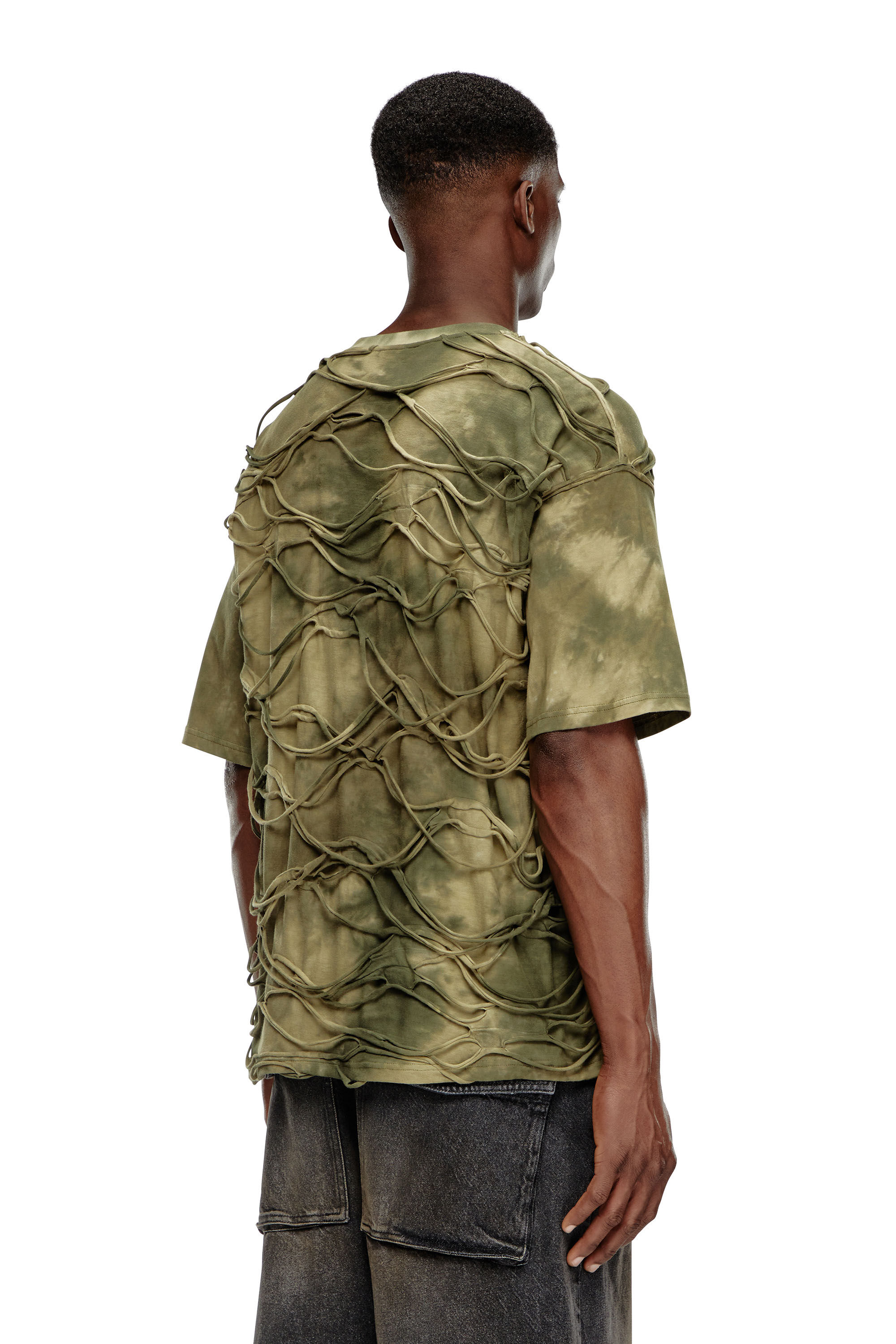Diesel - T-BOXKET, Hombre Camiseta con hilos flotantes in Verde - Image 4