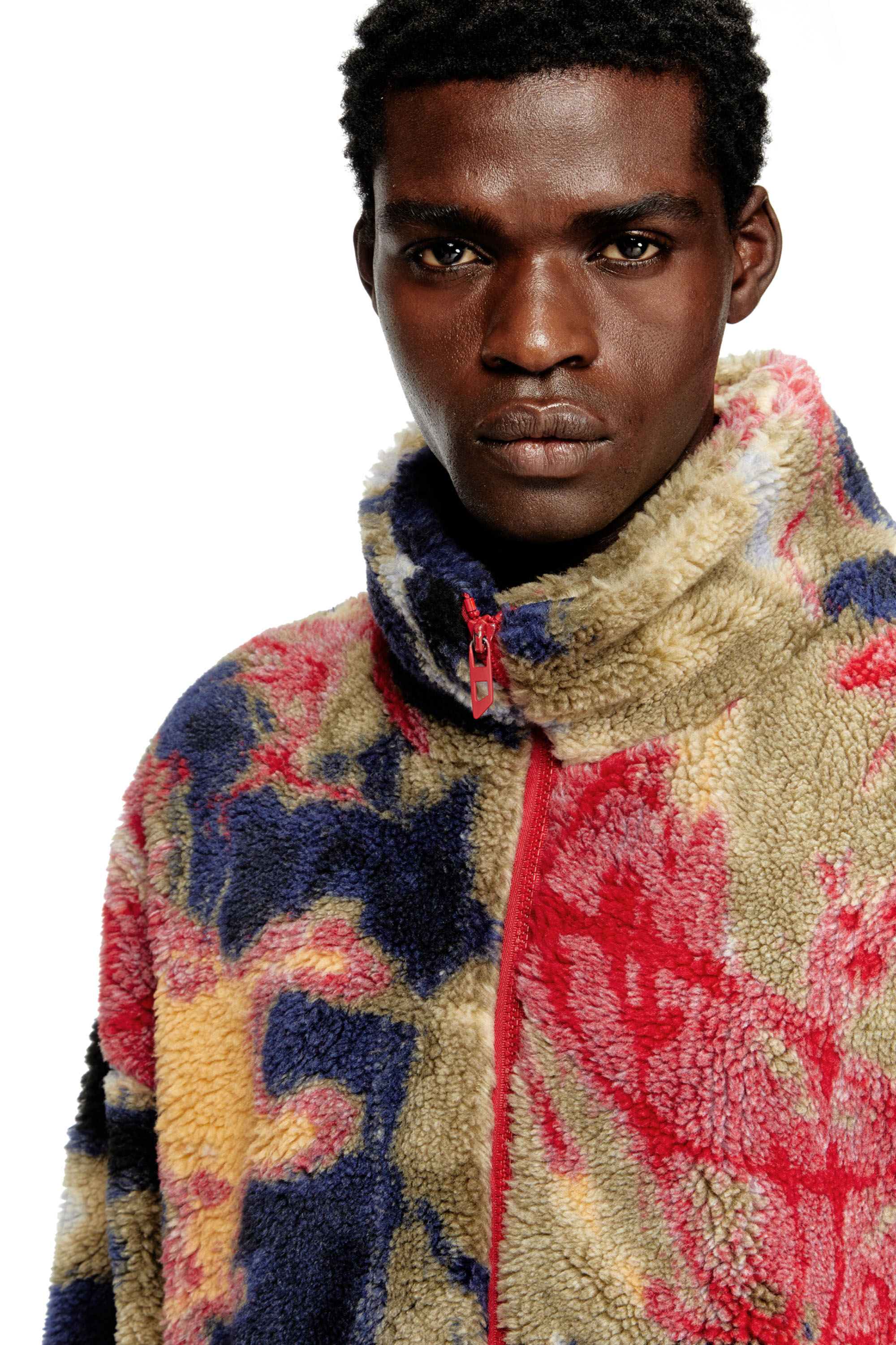 Diesel - S-LUKE, Chaqueta de forro polar tipo peluche con motivo de graffiti. Hombre in Multicolor - 5