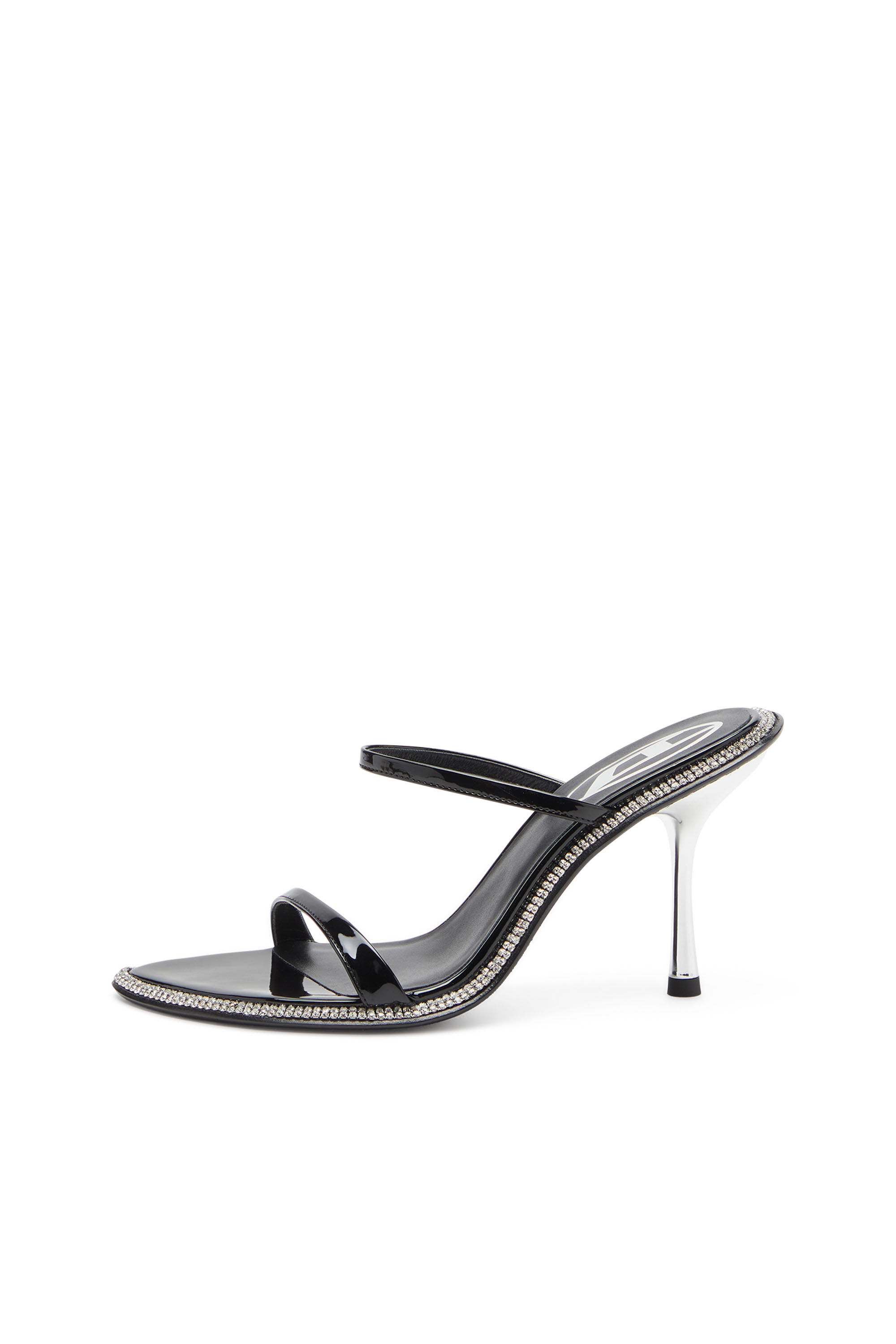 Diesel - D-HAVANNA SDL, Woman's D-Havanna-Strappy patent mules with crystals in Black - 7
