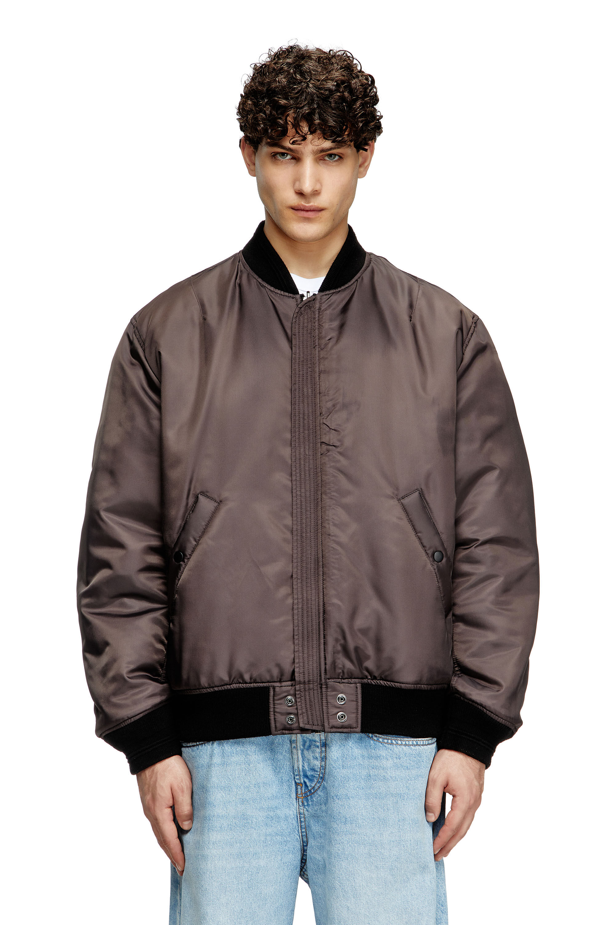Diesel - J-HELD, Chaqueta bomber de nailon acolchado con Oval D Hombre in Negro - 6