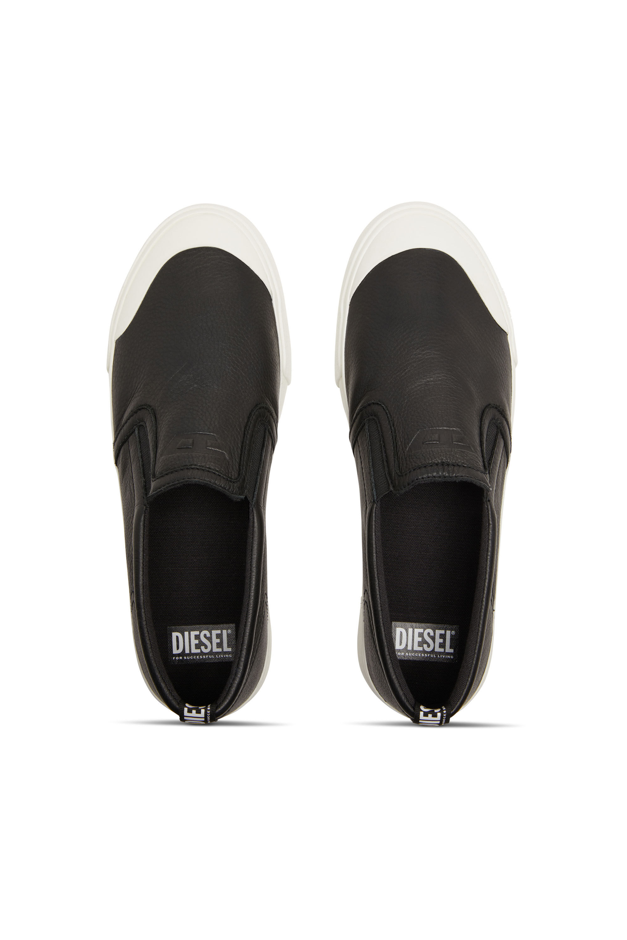 S Athos Deportivas sin cordones de cuero liso Hombre Negro Diesel