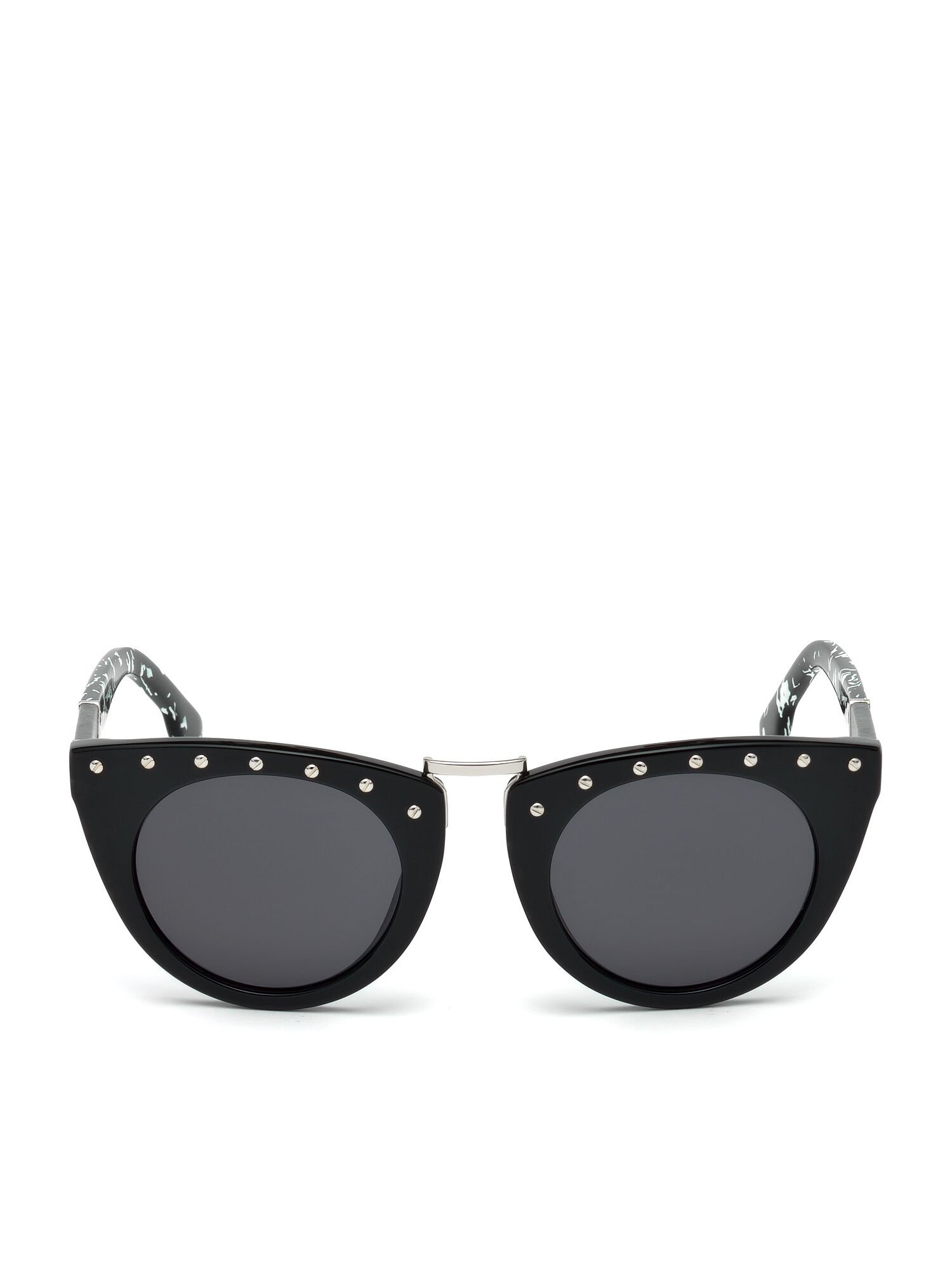 Diesel - DL0211, Gafas de montura original con detalles en piel Mujer in Negro - 1