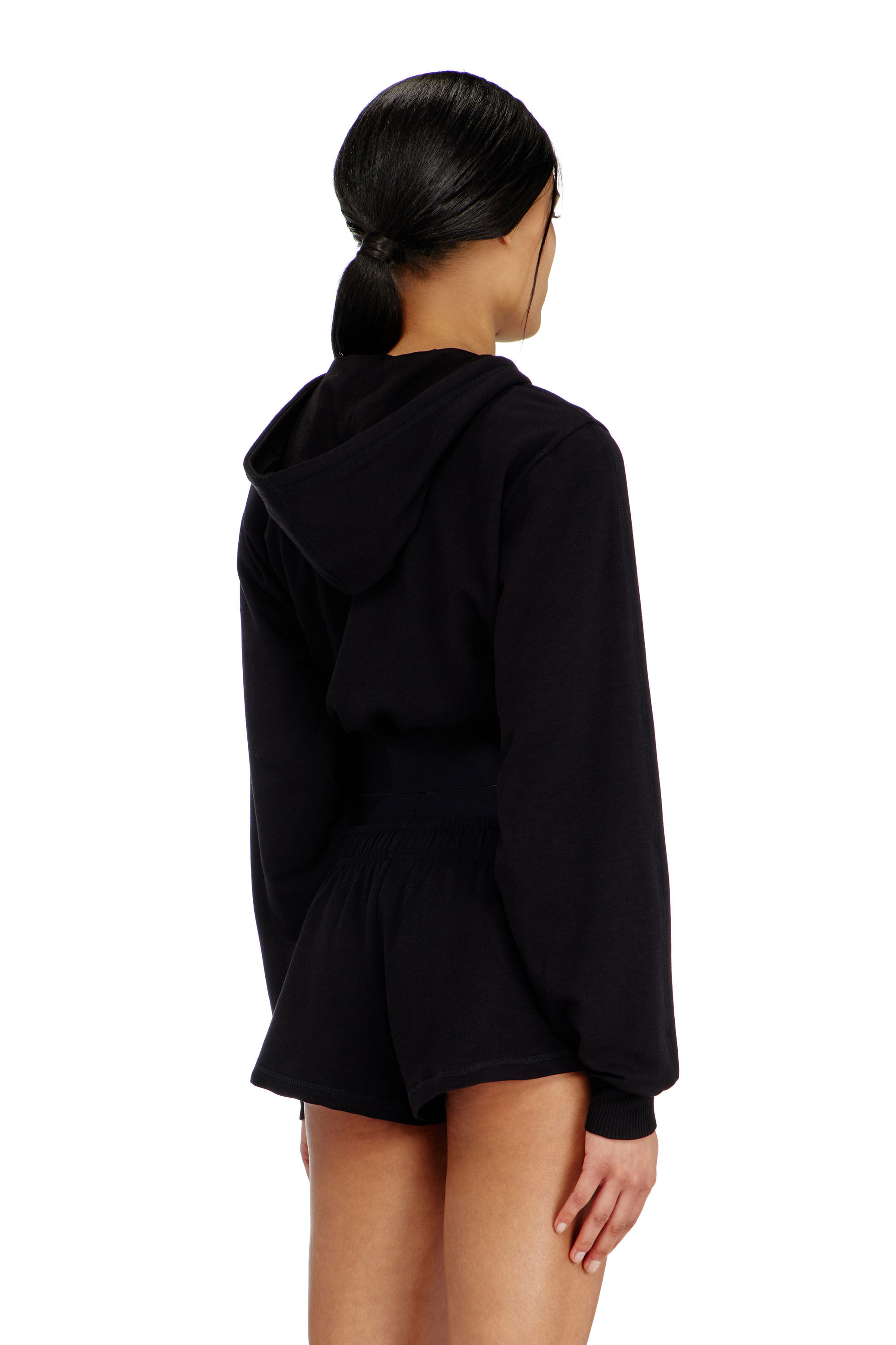 Diesel - NIKA-D-POP, Sudadera cropped con banda de logo Mujer in Negro - 3