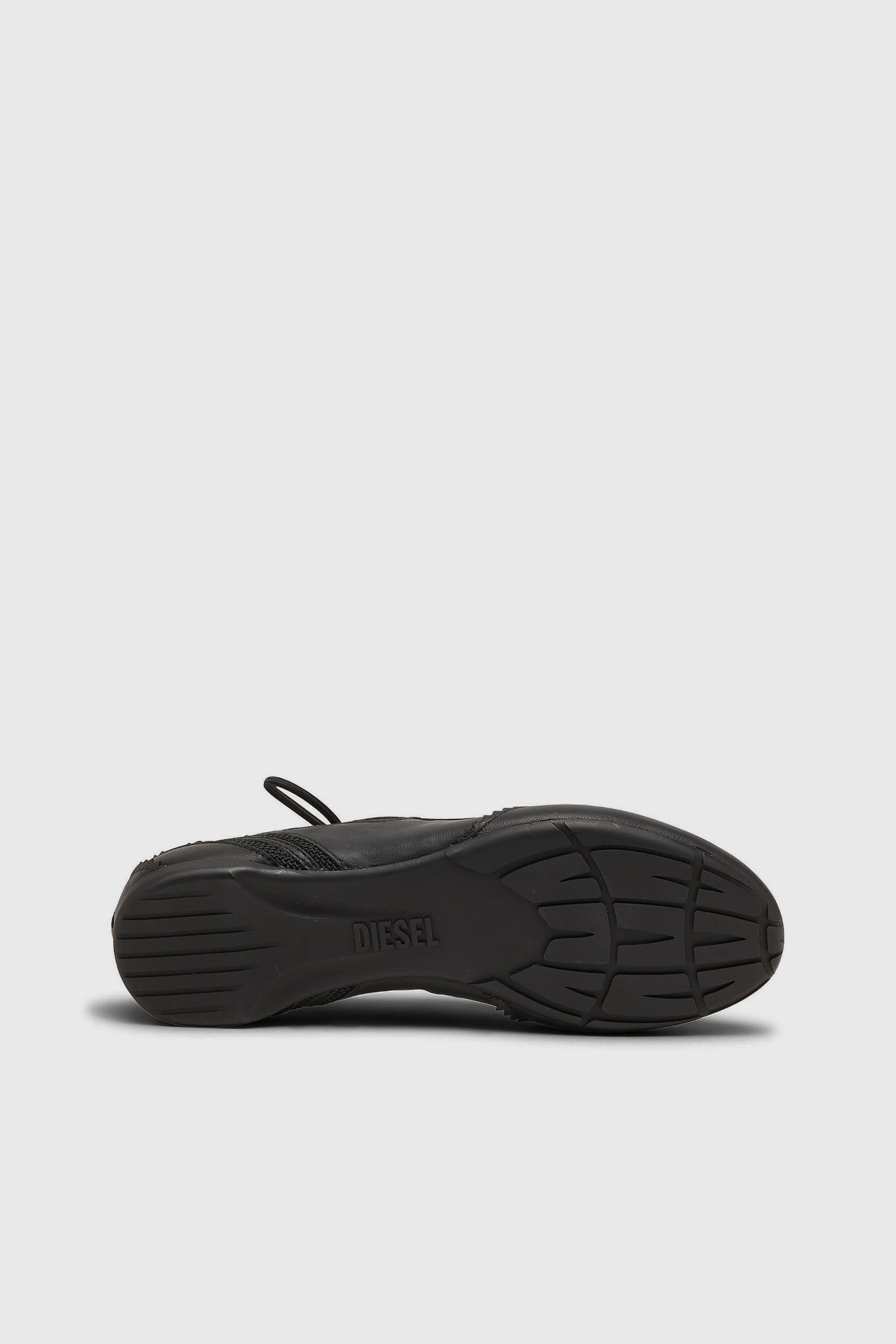 Diesel - D-MILE BALLERINA LACE UP W, D-Mile-Bailarinas con cordones de cuero y malla Mujer in Negro - 5
