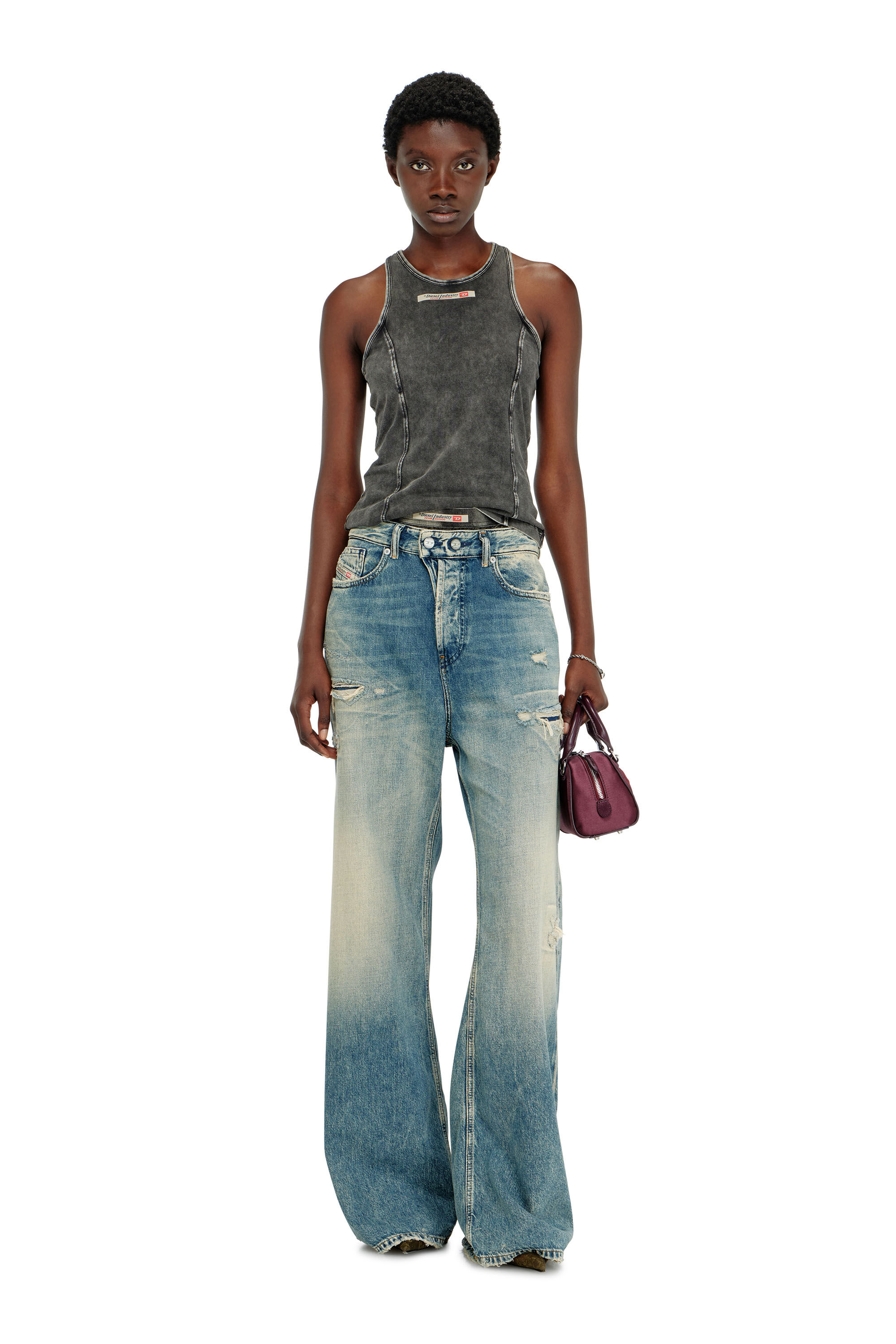 Diesel - IRENE-DNM, Camiseta de algod&oacute;n con efecto tratado Mujer in ToBeDefined - 5