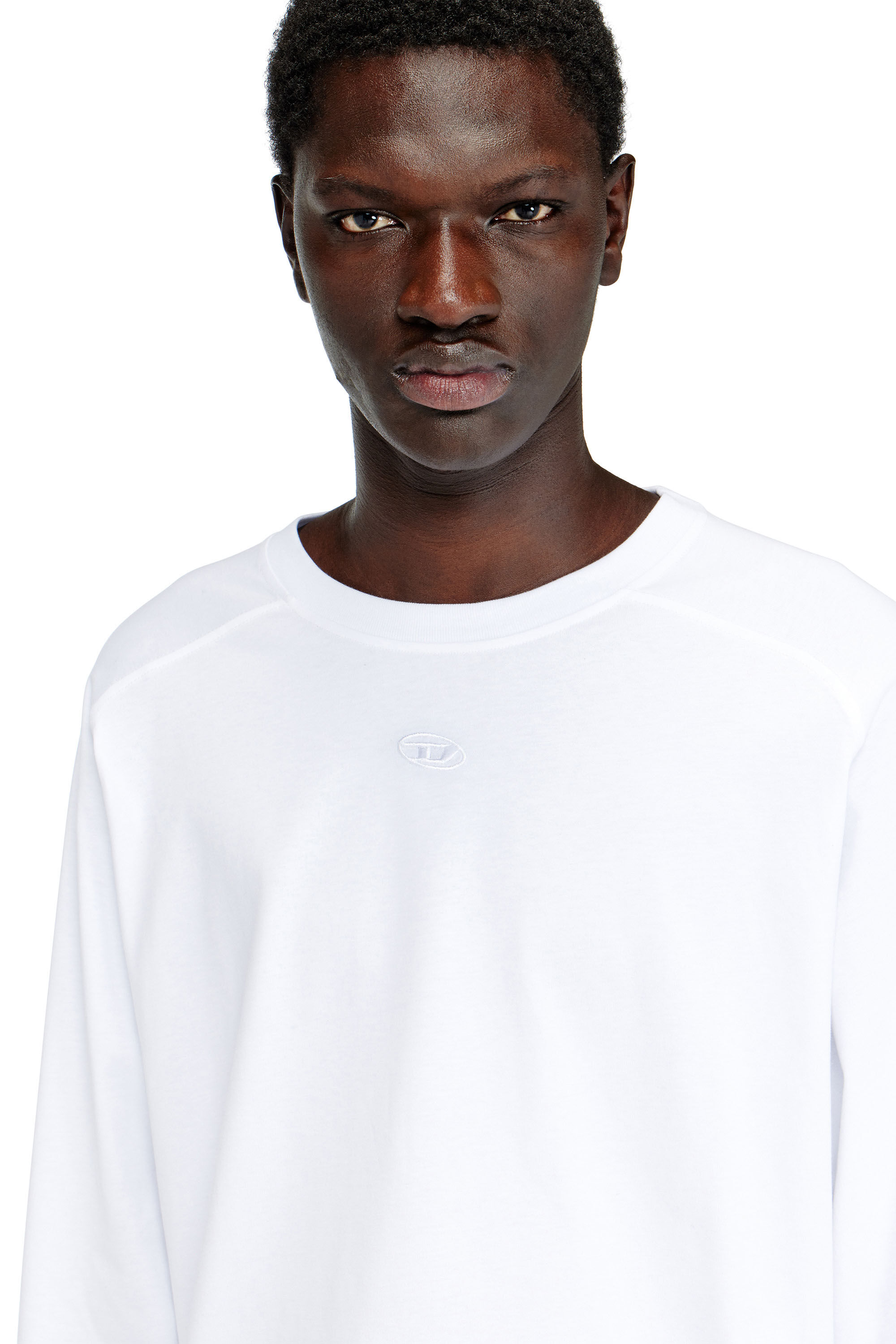 Diesel - T-KRISTIAN, Camiseta con pu&ntilde;o de detalle biker Hombre in Blanco - 5