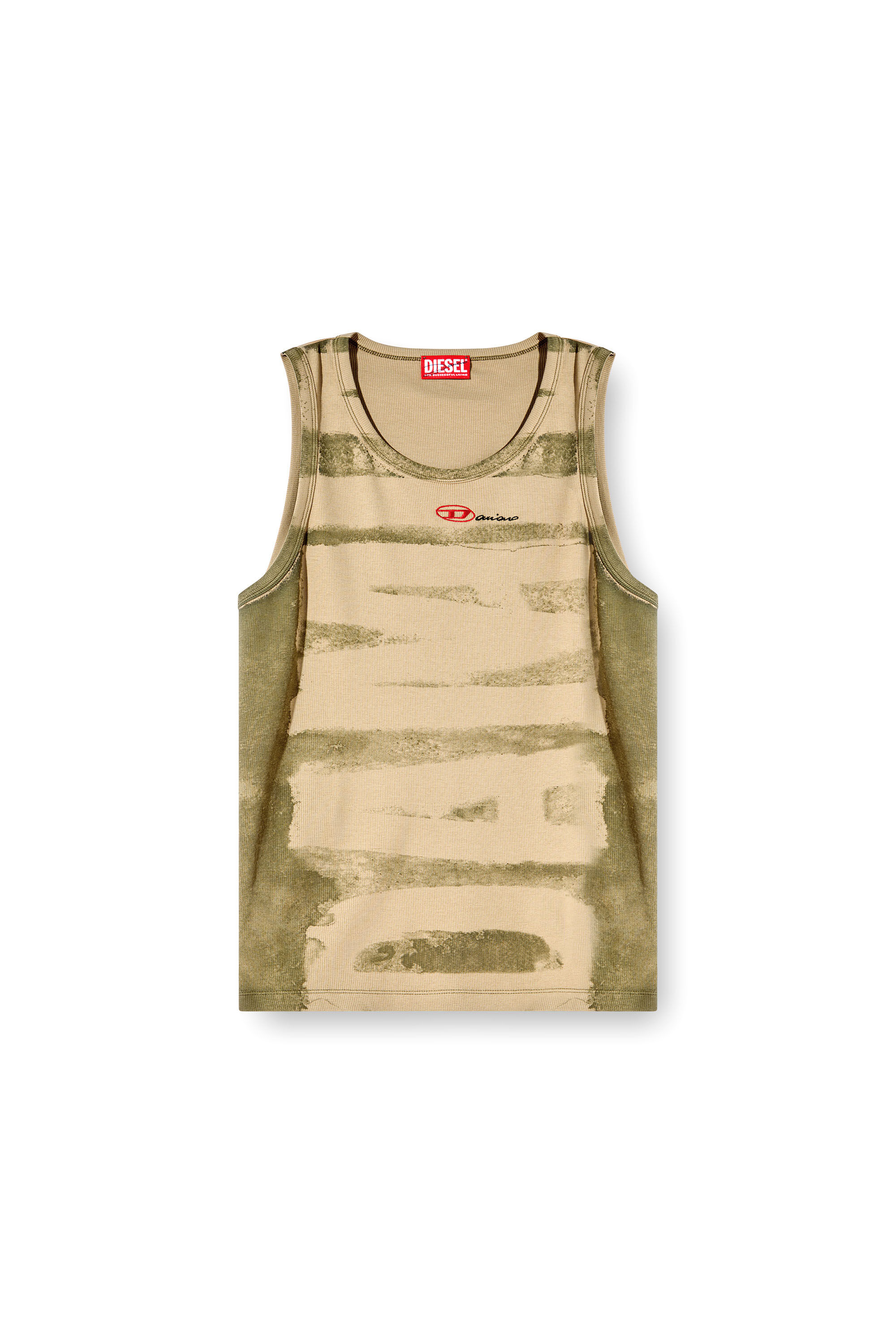 Diesel - T-LIFTY-BLEEDING-DD, Camiseta con tirantes con estampado Damiano Unisex in Verde - 2