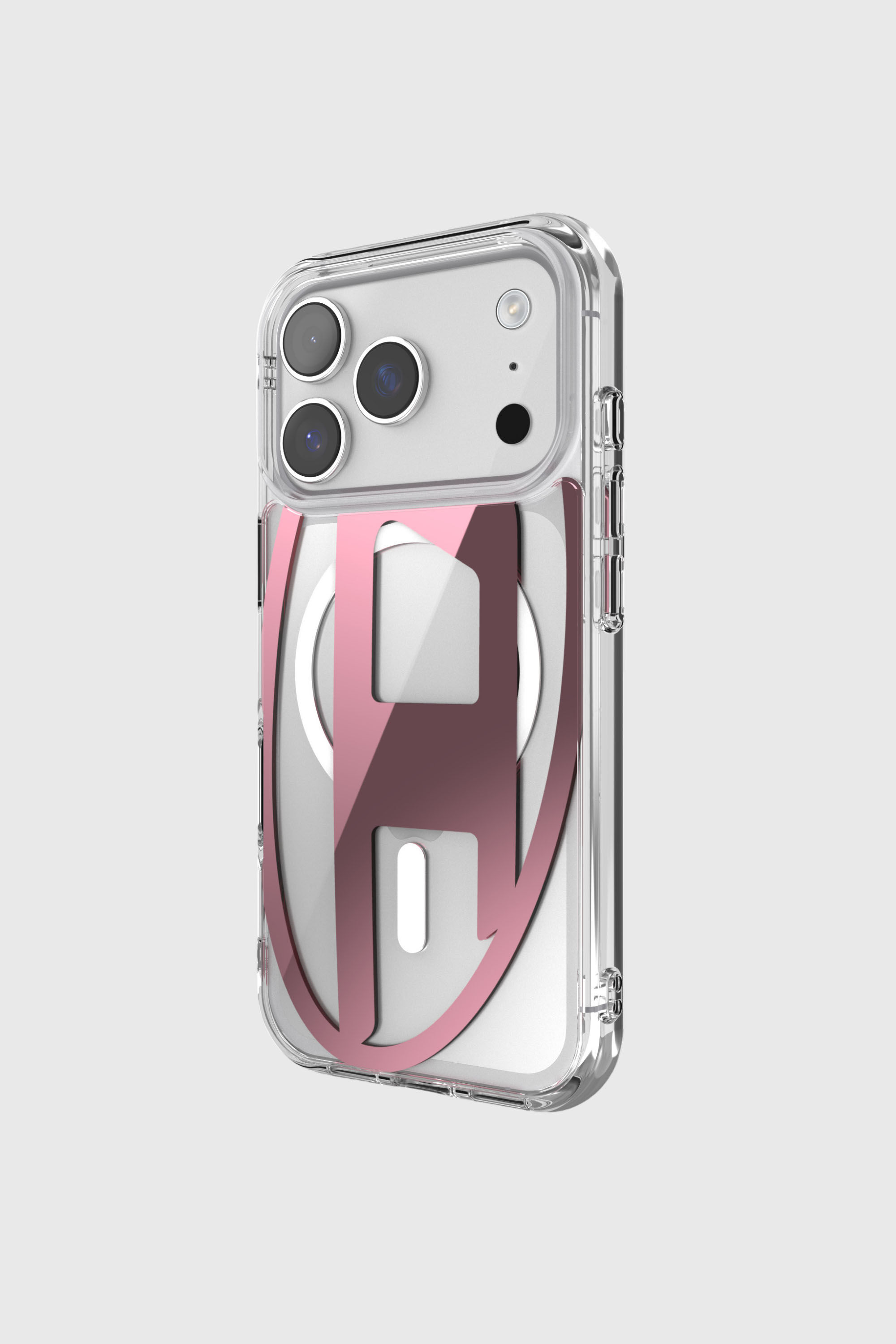 Diesel - 60421 AOP CASE, Funda met&aacute;lica Oval D con Magsafe para iPhone 17 Pro Unisex in Rosa - 3