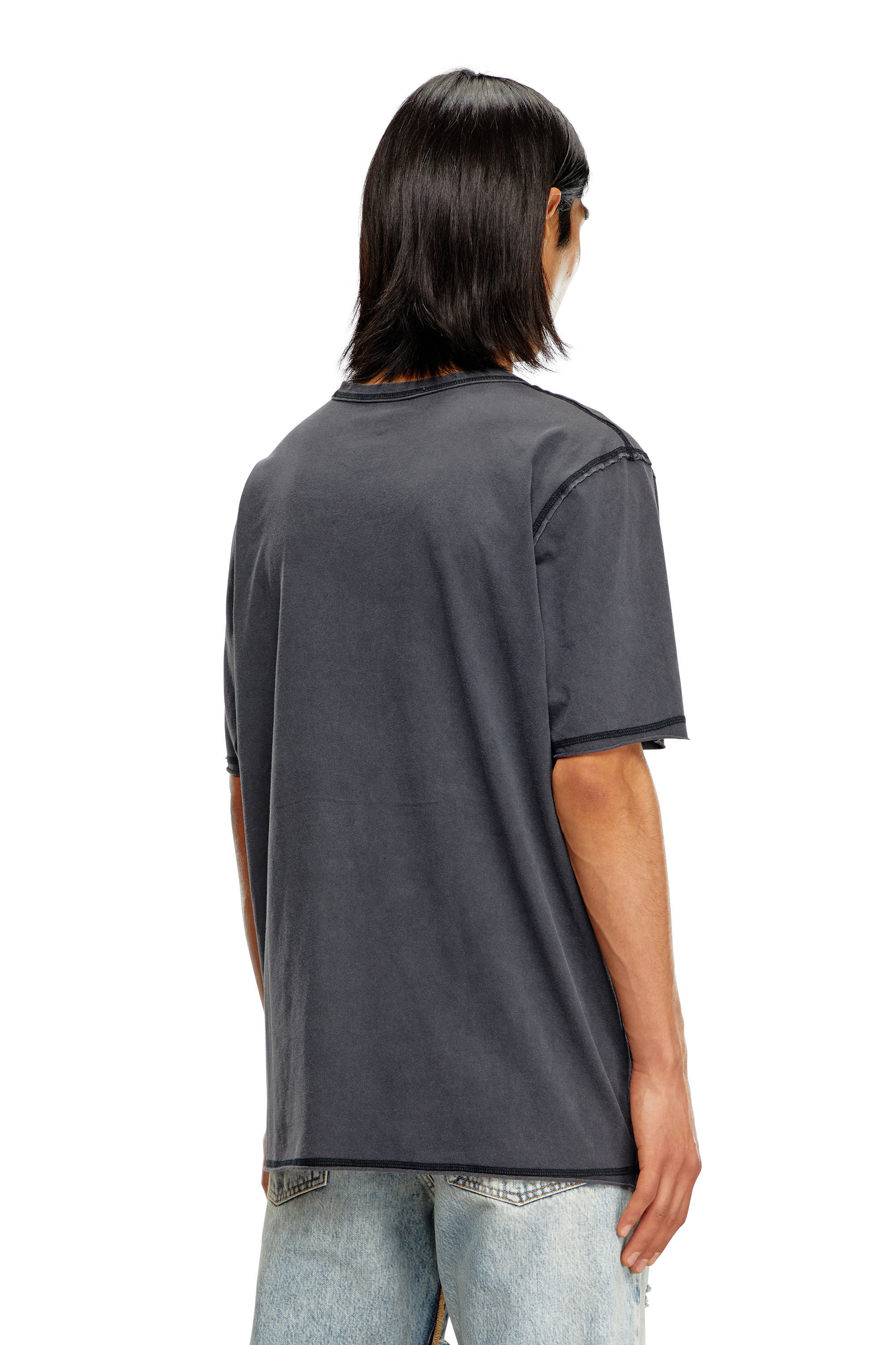 Diesel - T-RAWJUST, Hombre Camiseta desteñida con bordado a tono in Negro - Image 4