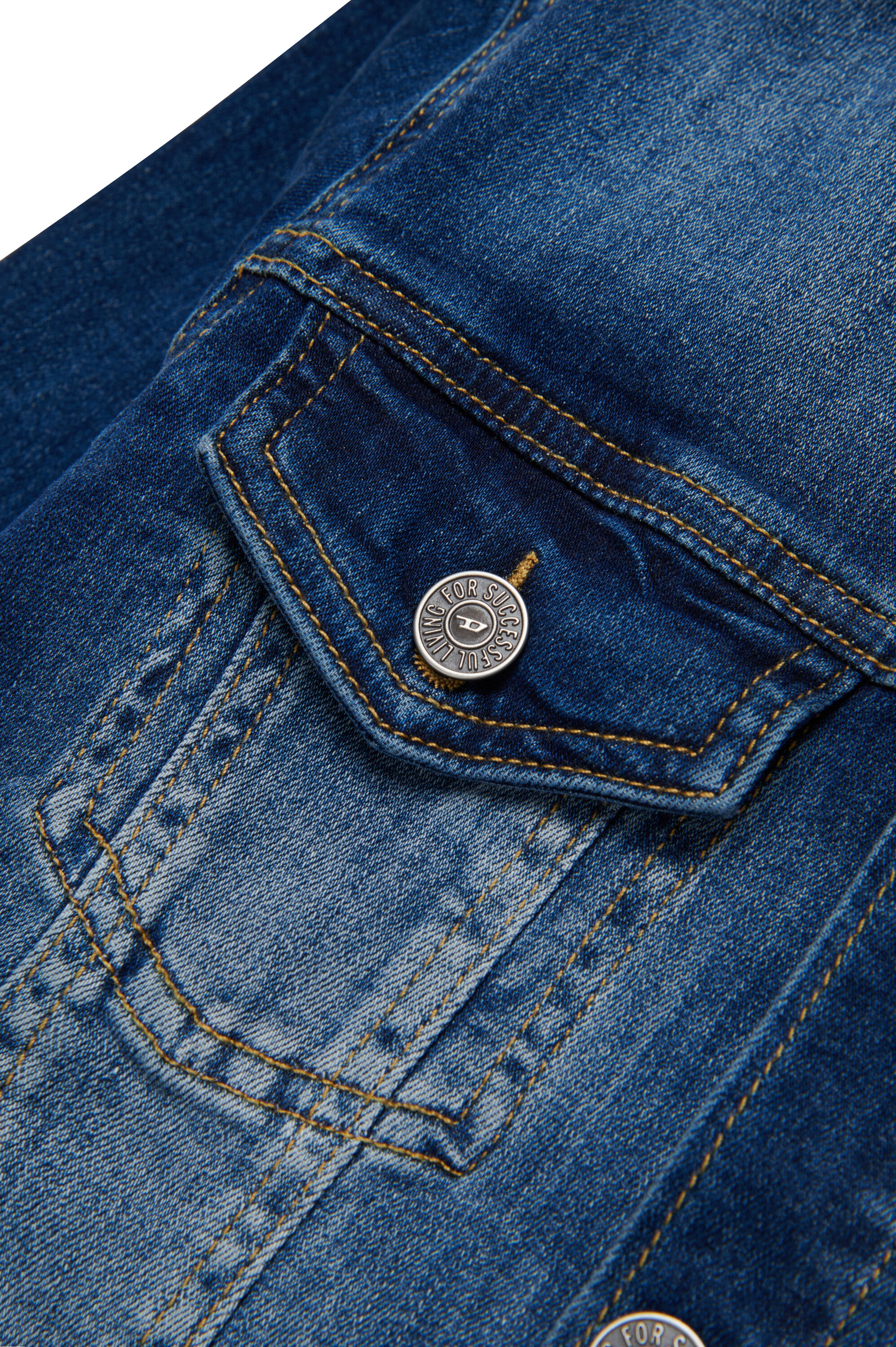 Diesel - JNHILL, Chaqueta trucker en denim rip&repair Hombre in Azul marino - 4
