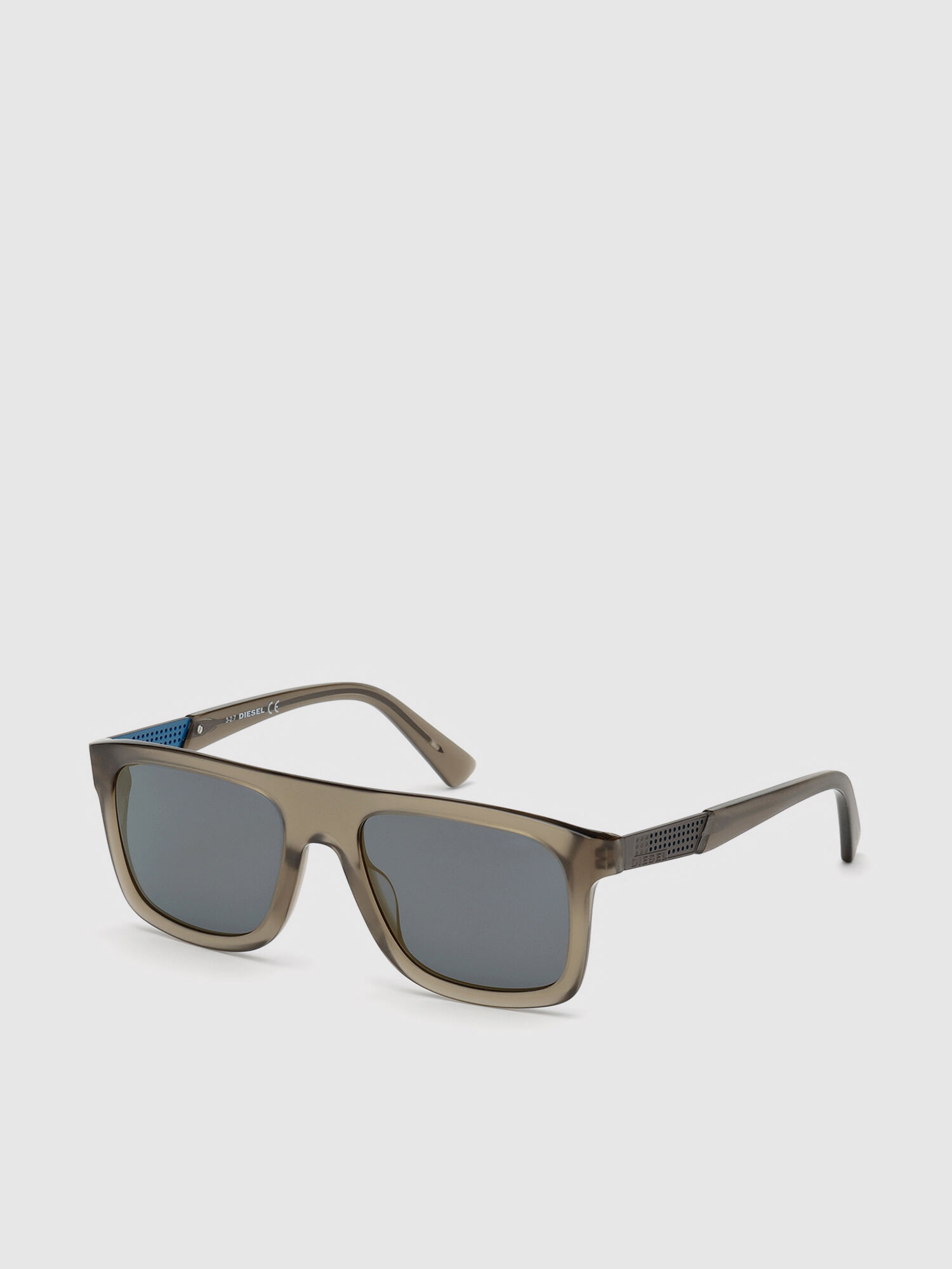Diesel - DL0268, Gafas de montura cuadrada con placa metálica Hombre in Marrón - 2