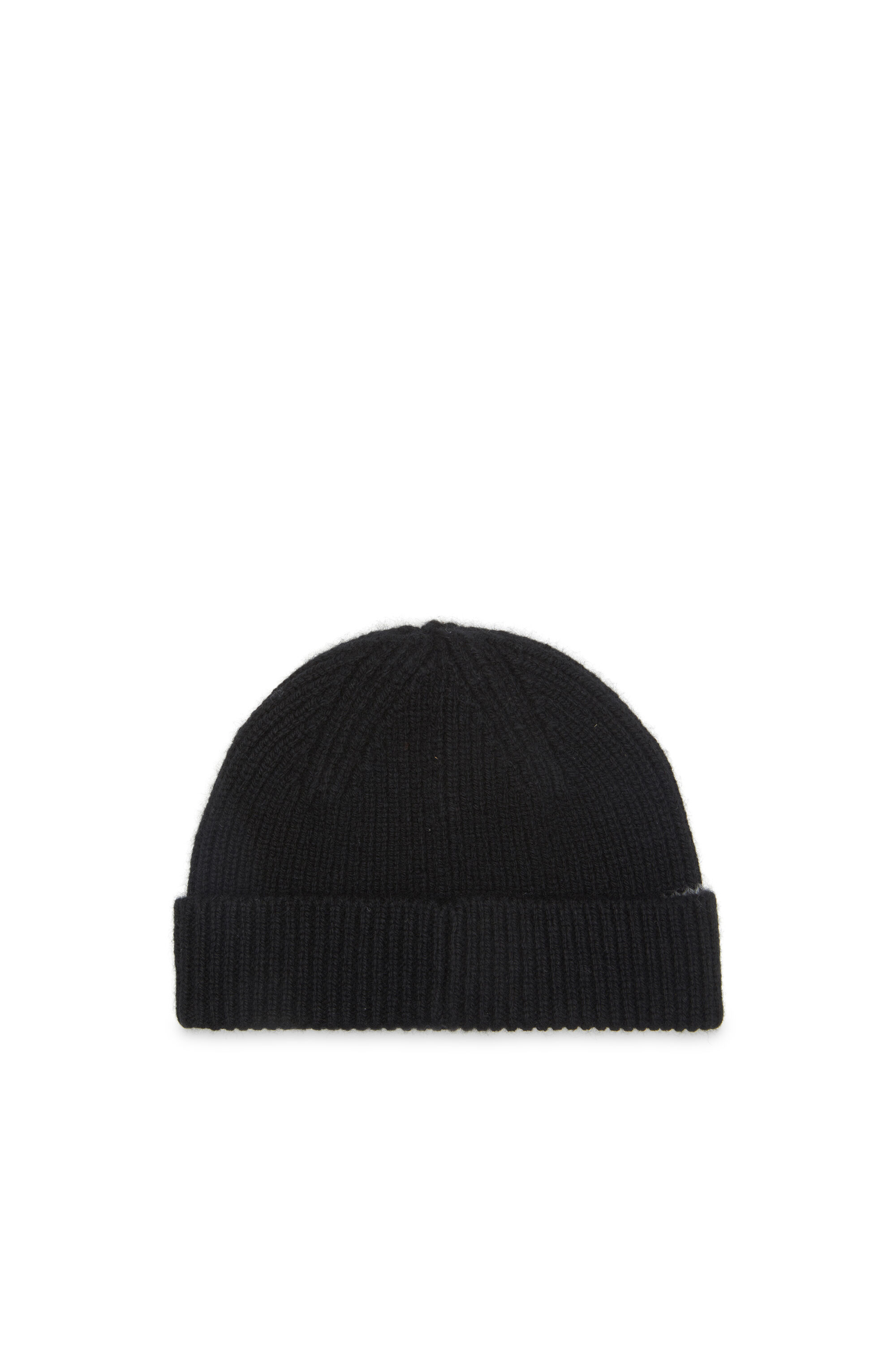 Diesel - K-ARAC, Gorro de canalé con logotipo Oval D recortado Unisex in Negro - 2