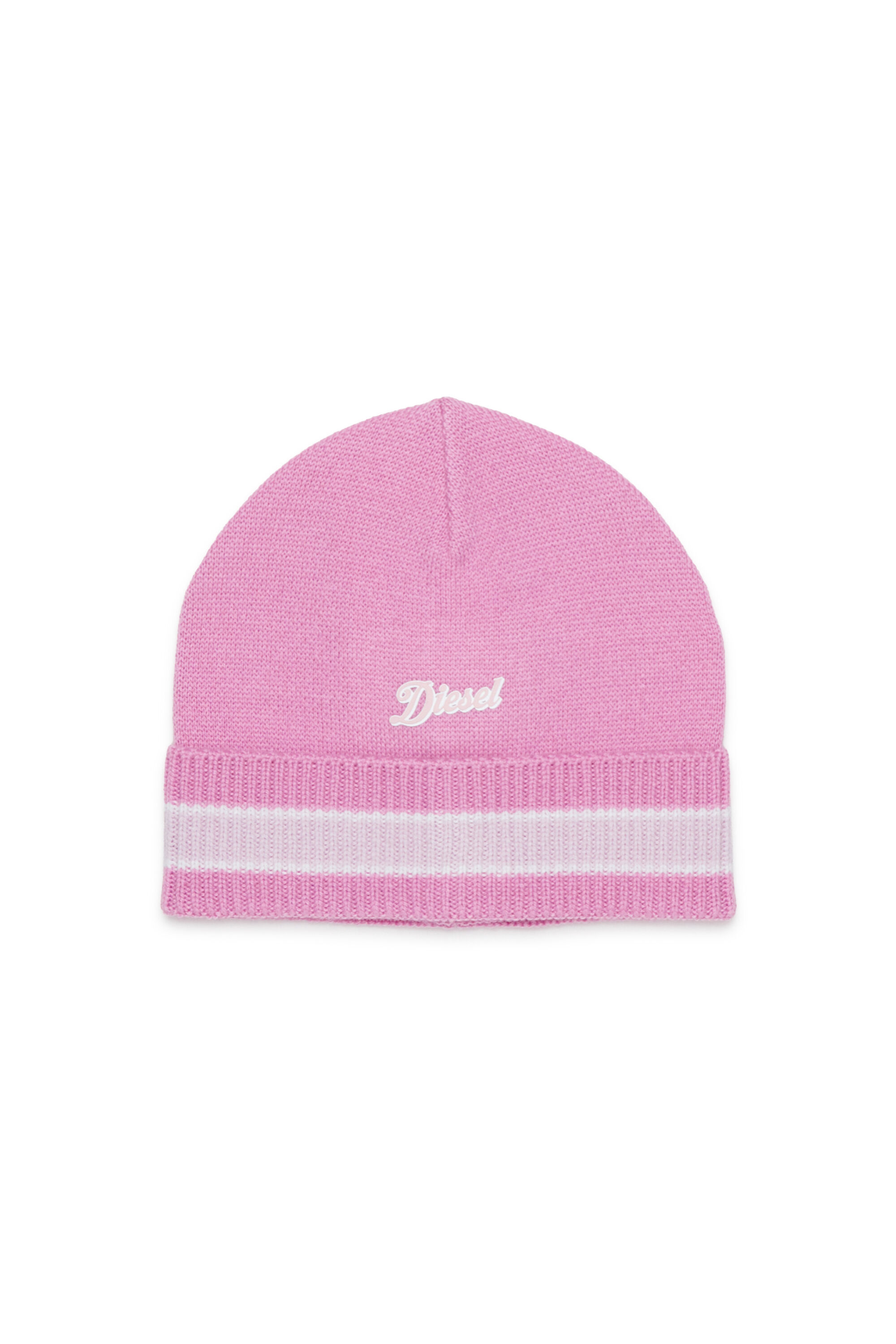 Diesel - FMOB, Gorro de rayas en mezcla de lana Unisex in Rosa - 1