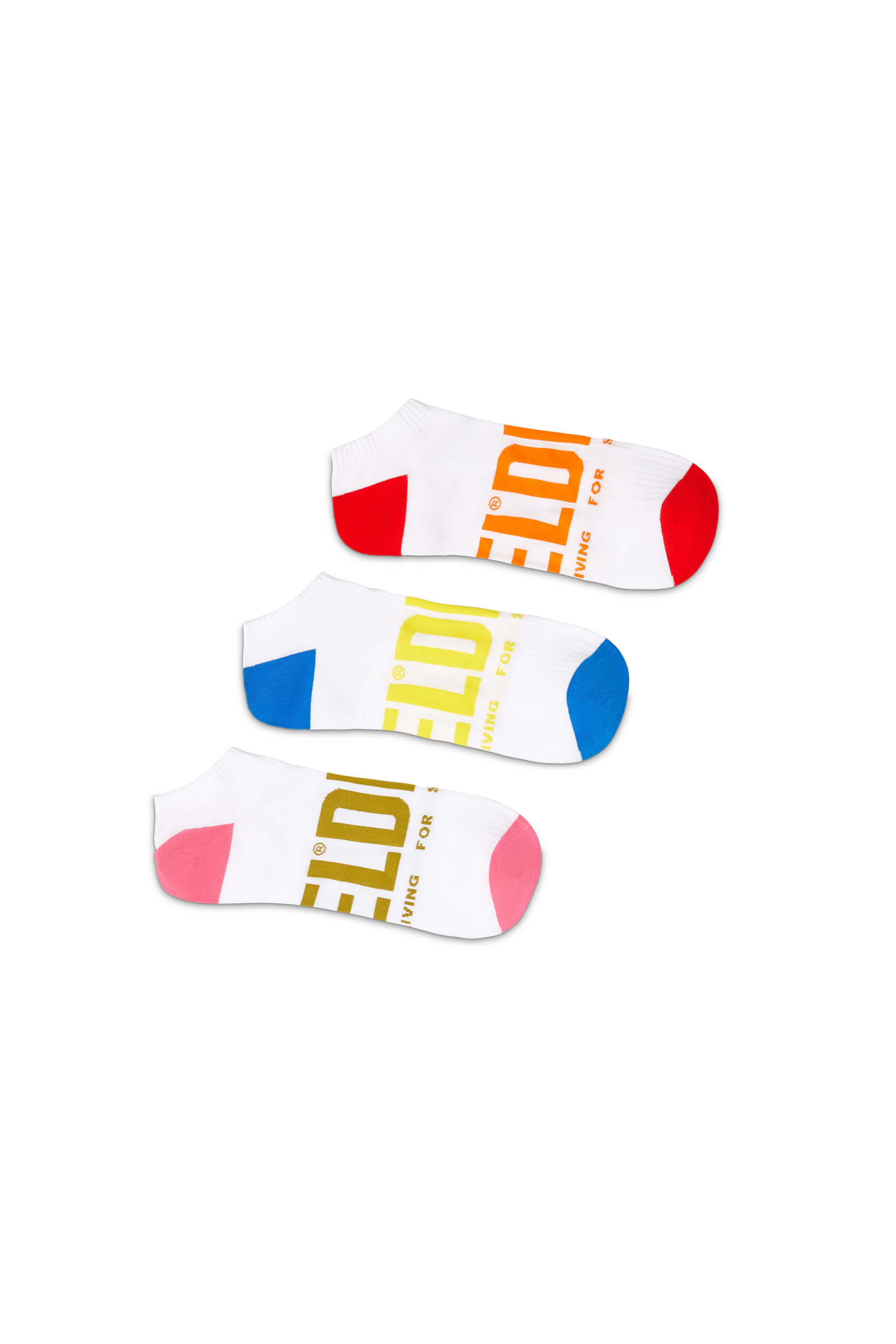 Diesel - SKM-GOST-THREEPACK, Paquete de tres calcetines de corte bajo con logotipo Hombre in Blanco - 1