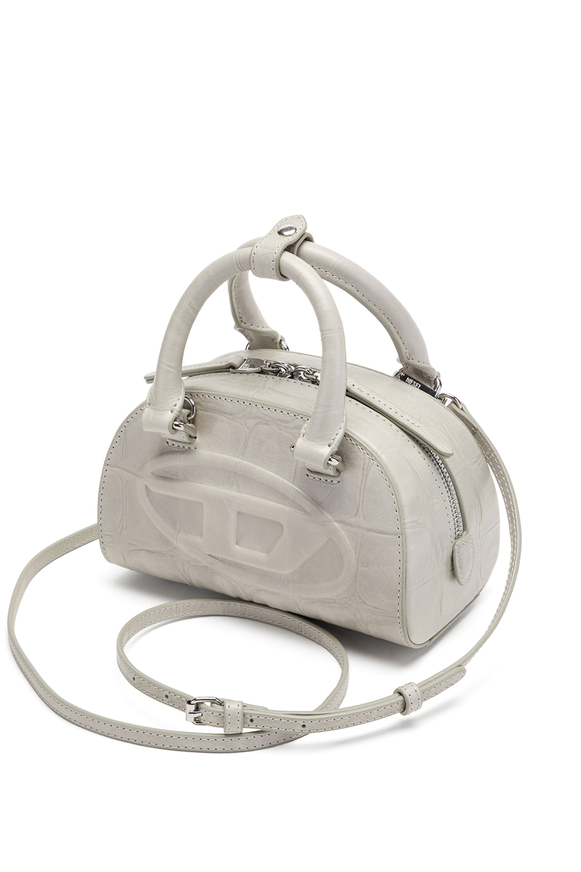 Diesel - 1DR DOME CROSSBODY, Bolso bowling Dome-Mini 1DR en piel efecto cocodrilo Mujer in Gris - 3