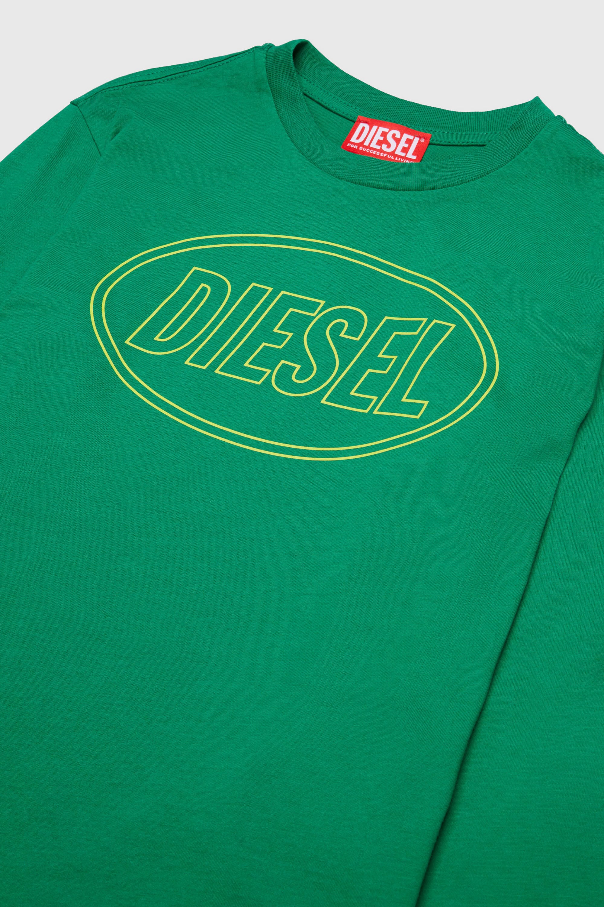 Diesel - TCIRCLELS OVER, Camiseta de manga larga con Logo Oval D Hombre in Verde - 3
