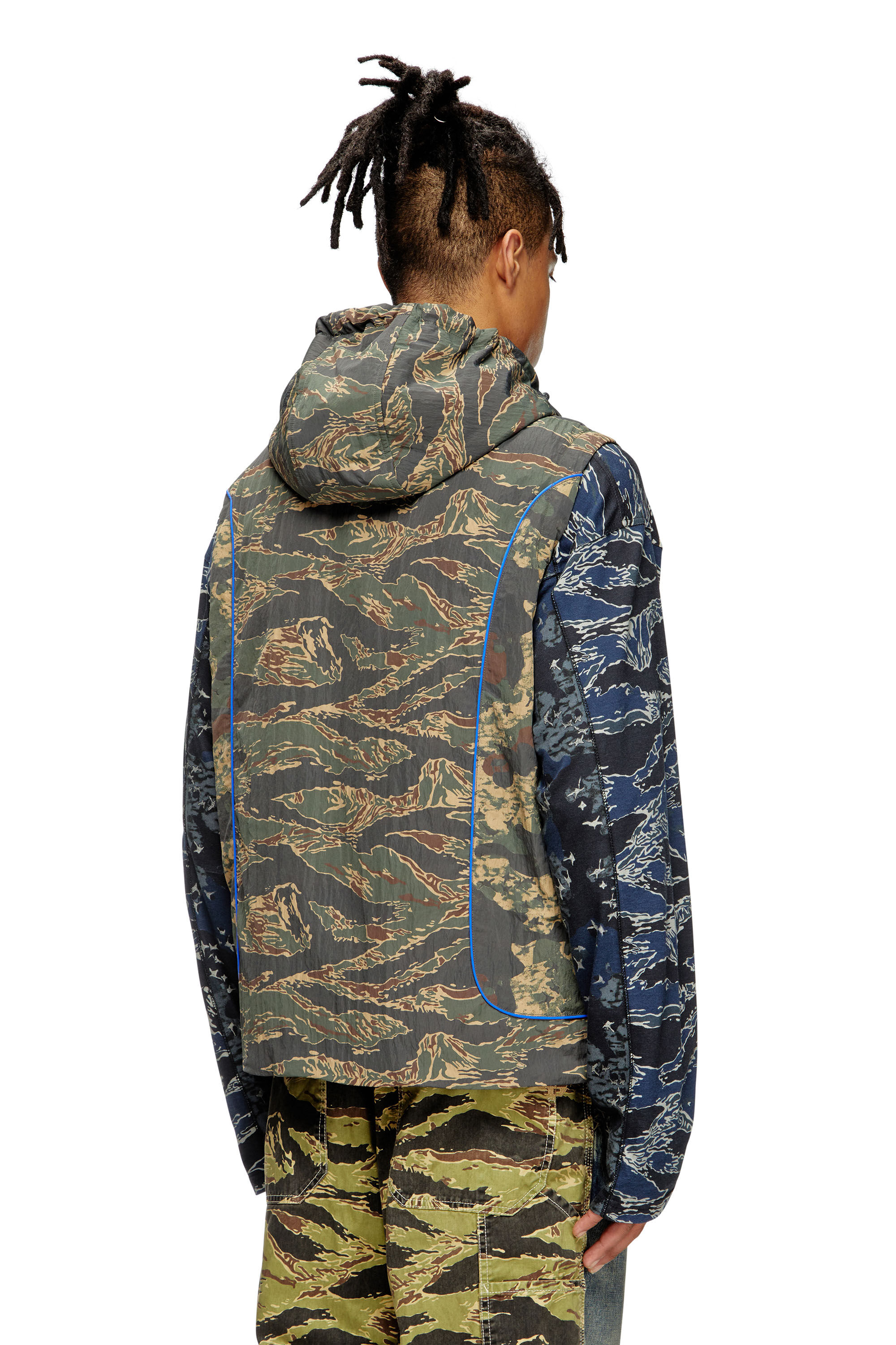 Diesel - J-OSTEND-SL-CAMU, Chaleco con capucha y mezcla de estampados de camuflaje Hombre in Multicolor - 4