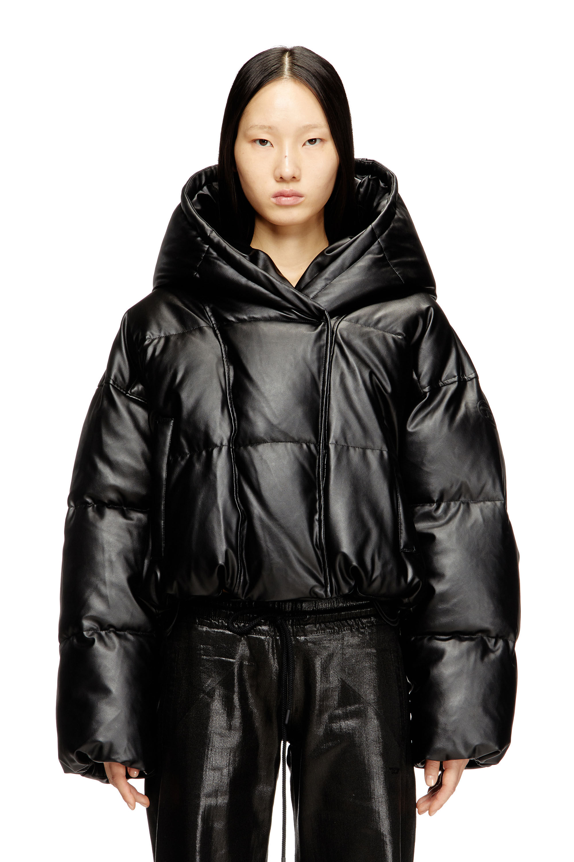 Diesel - W-ILLEY, Chaqueta acolchada con capucha en tejido recubierto Mujer in ToBeDefined - 3