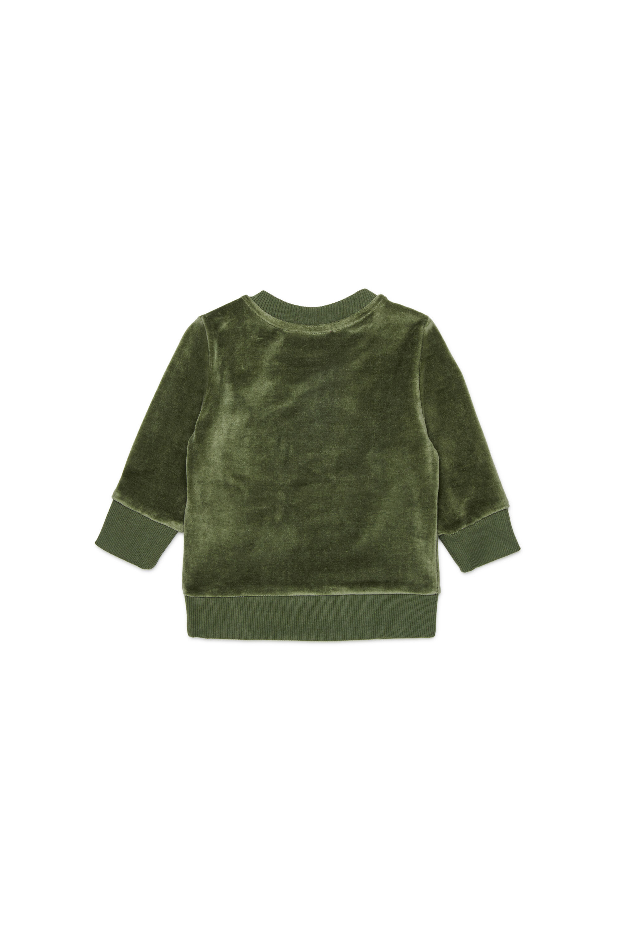 Diesel - SHENIB, Sudadera de terciopelo con bordado Oval D Hombre in Verde - 2