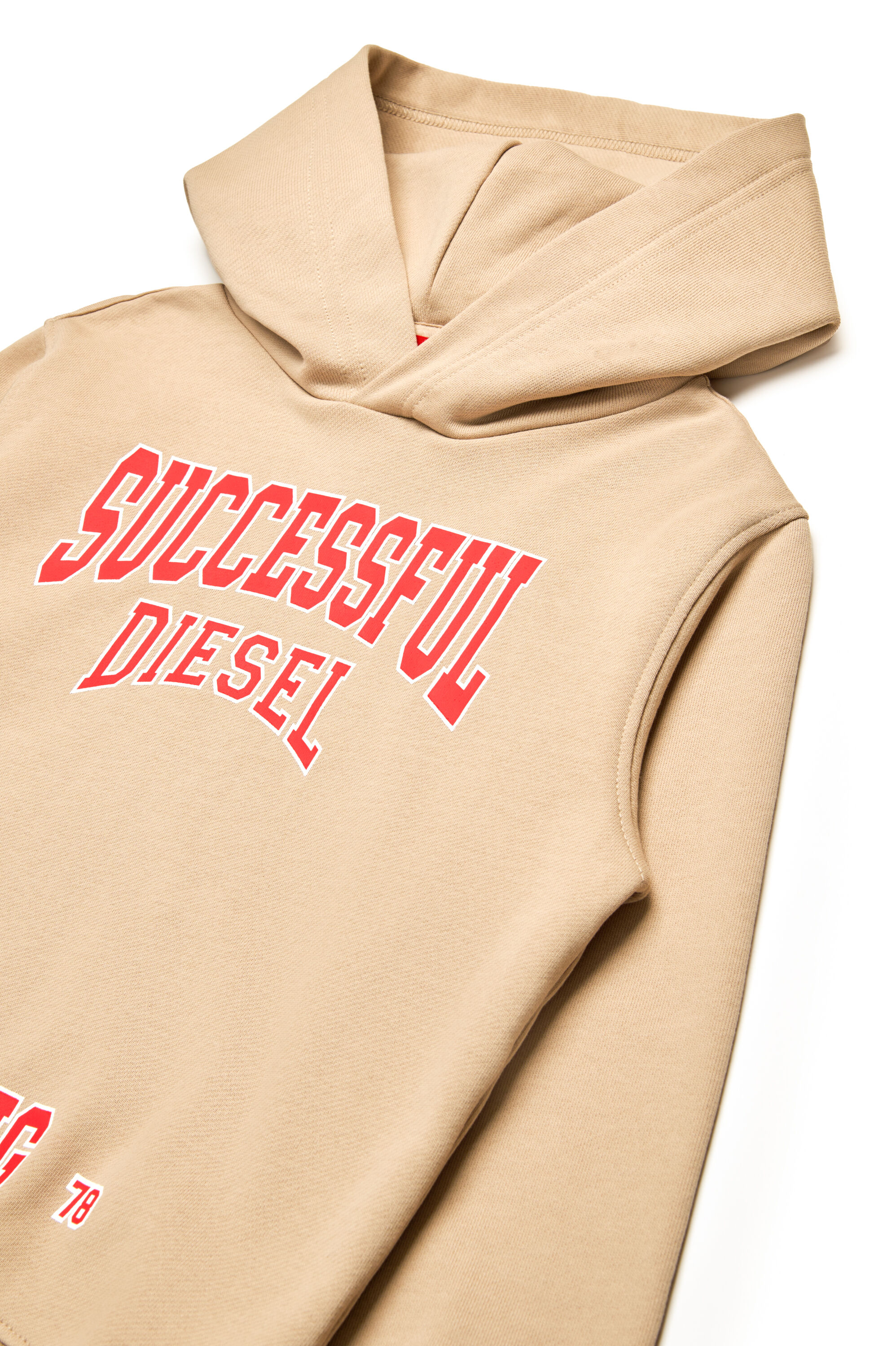 Diesel - SBOXTHOODN7 OVER, Sudadera con capucha con logotipo universitario Hombre in Marrón - 3
