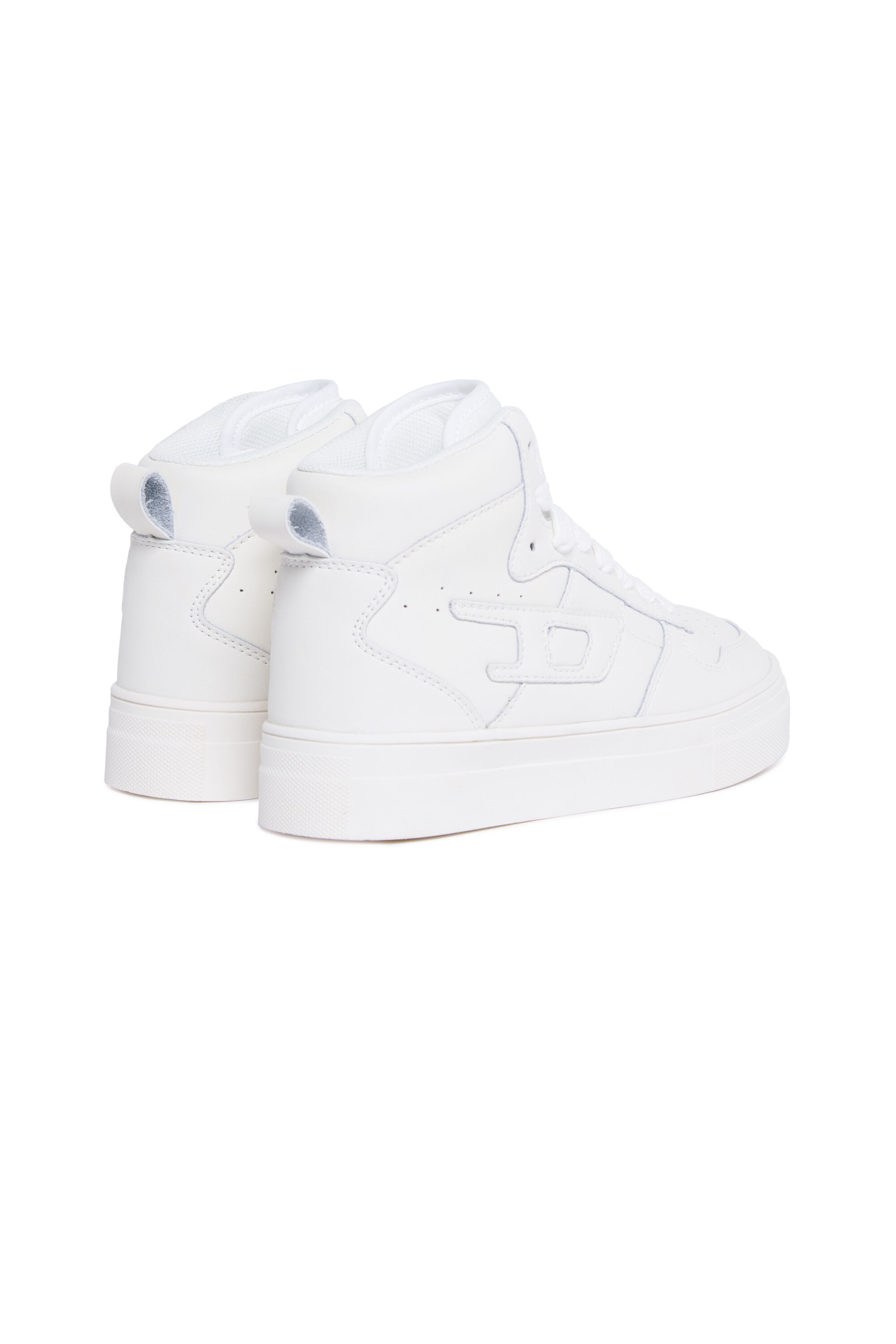 Diesel - S-UKIYO MID 2.0., Deportivas altas de cuero perforado Unisex in Blanco - 3