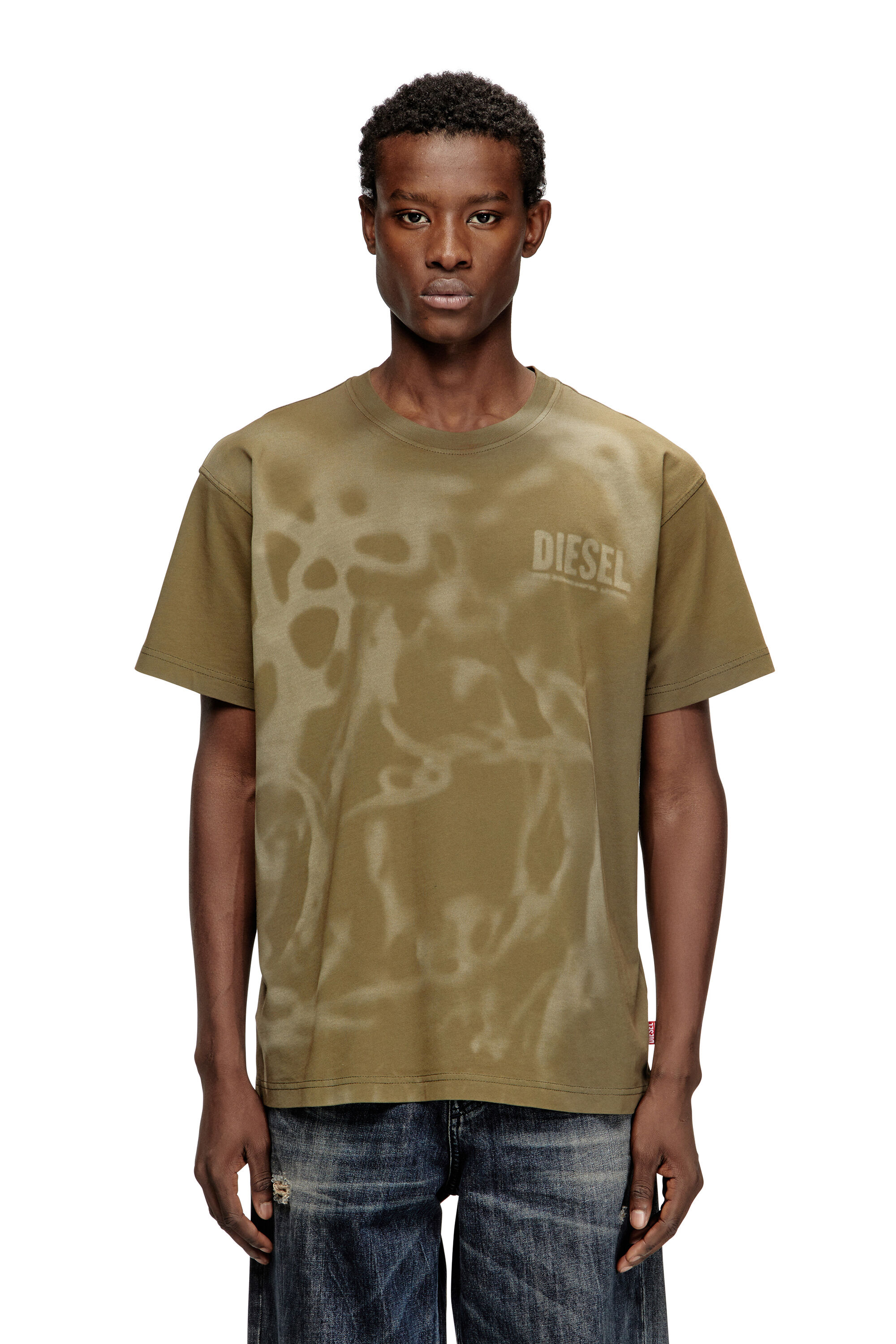 Diesel - T-NORM-V7, Camiseta de algodón con estampado láser Hombre in Beige - 3