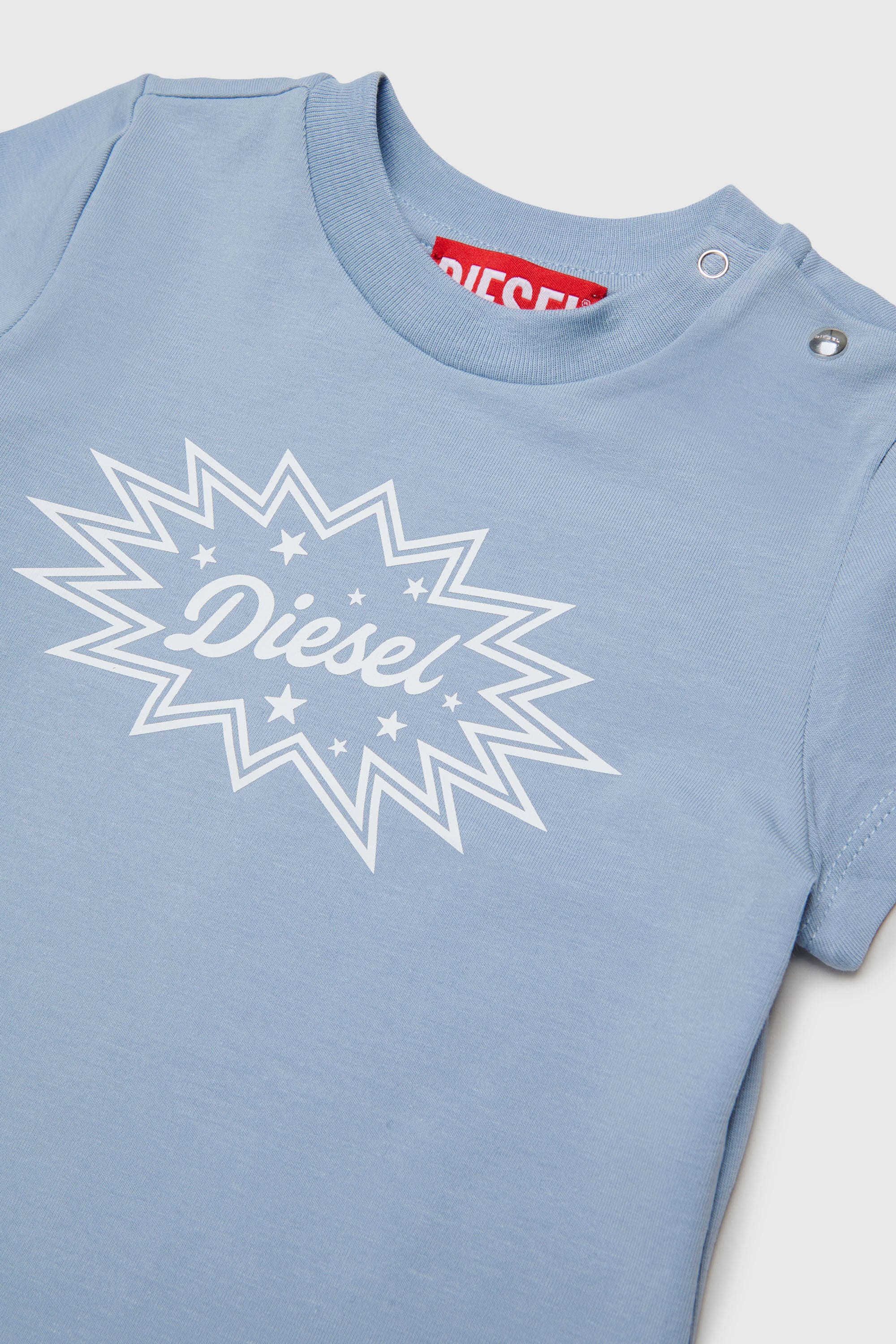Diesel - TFUMCB, Camiseta de algod&oacute;n el&aacute;stico con logo starburst estampado Mujer in Azul marino - 3