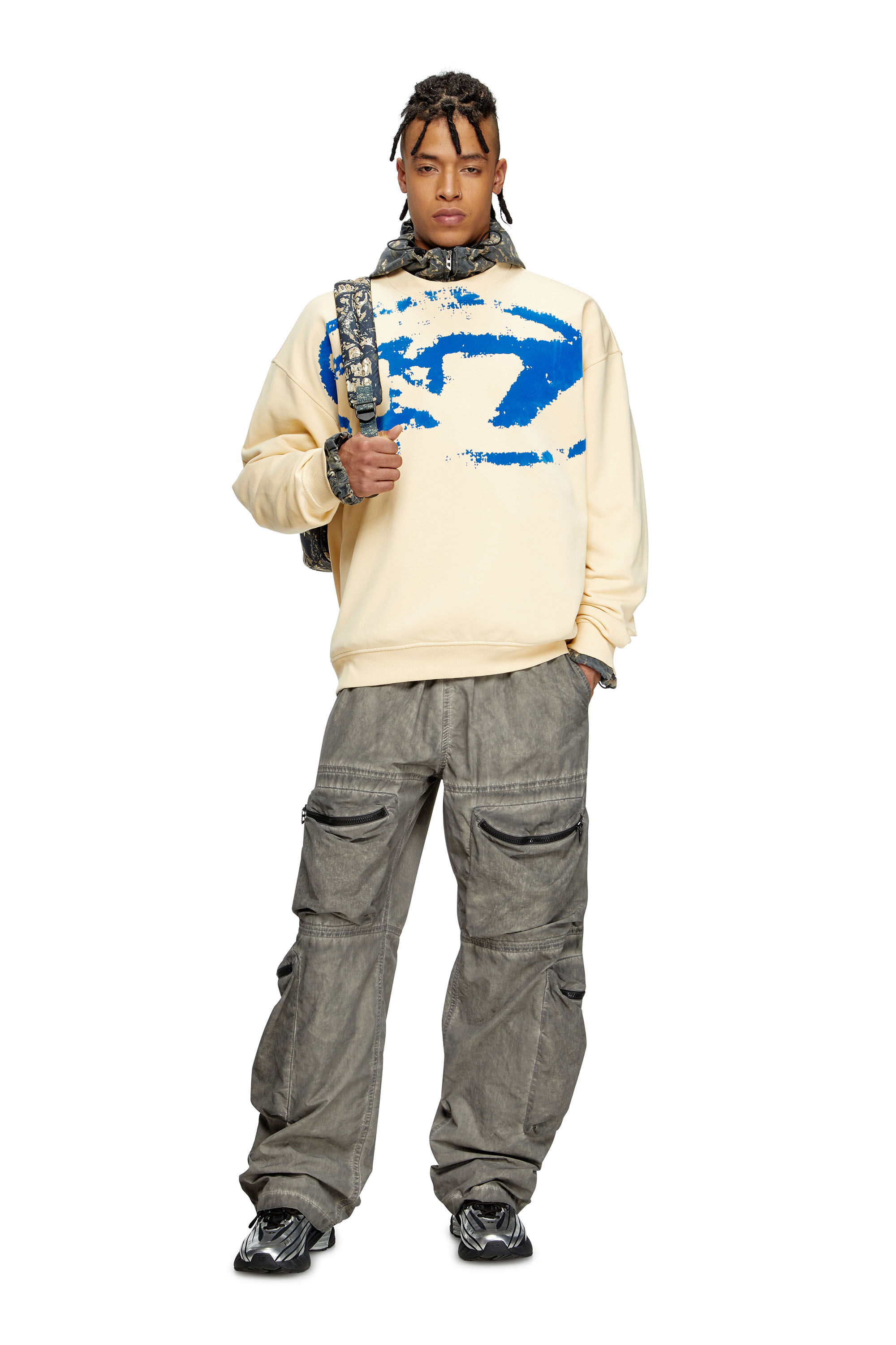 Diesel - S-BOXT-N5, Sudadera con logotipo desgastado en relieve Hombre in Multicolor - 1