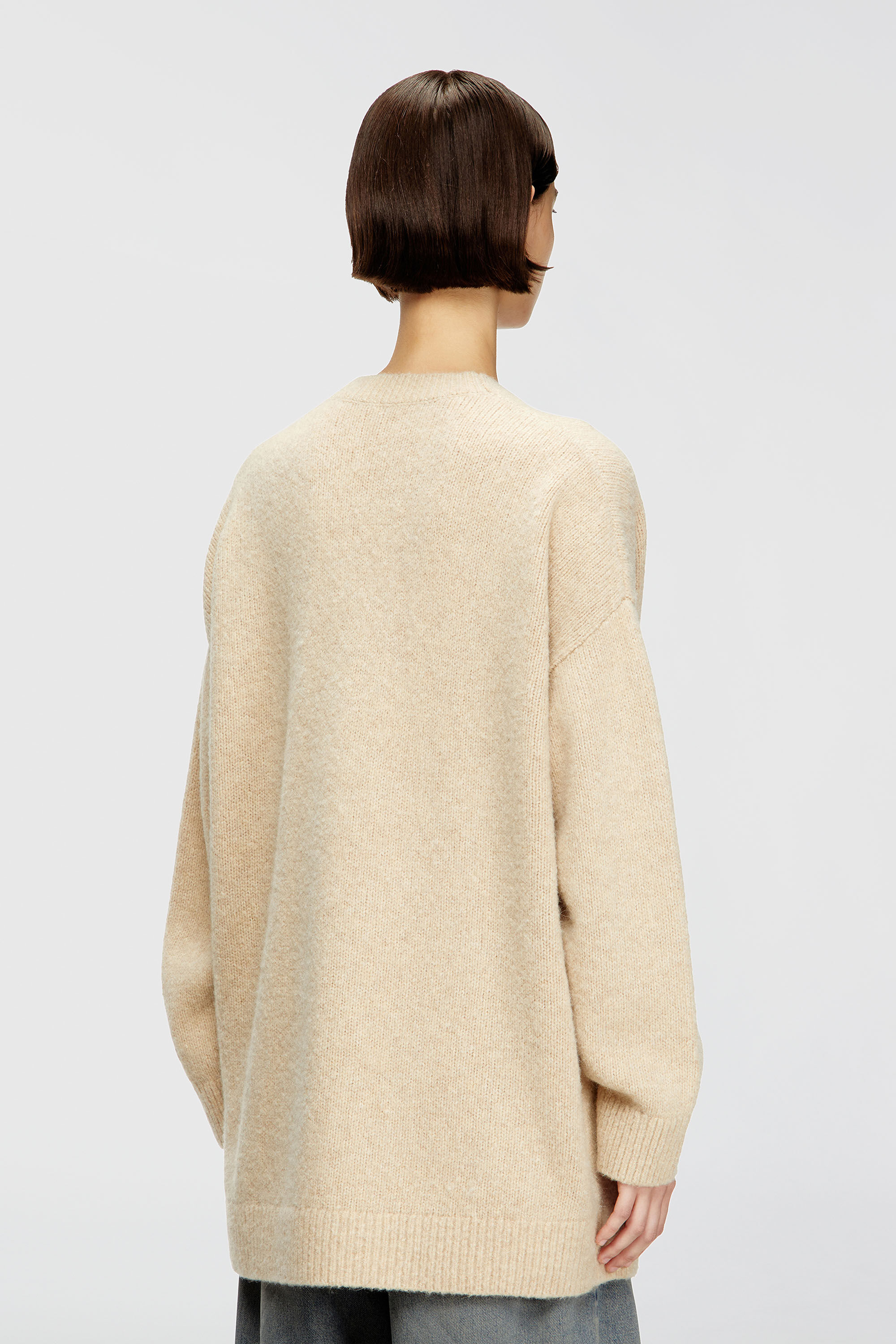 Diesel - M-AREELA, C&aacute;rdigan de mezcla de lana y alpaca Mujer in Beige - 4