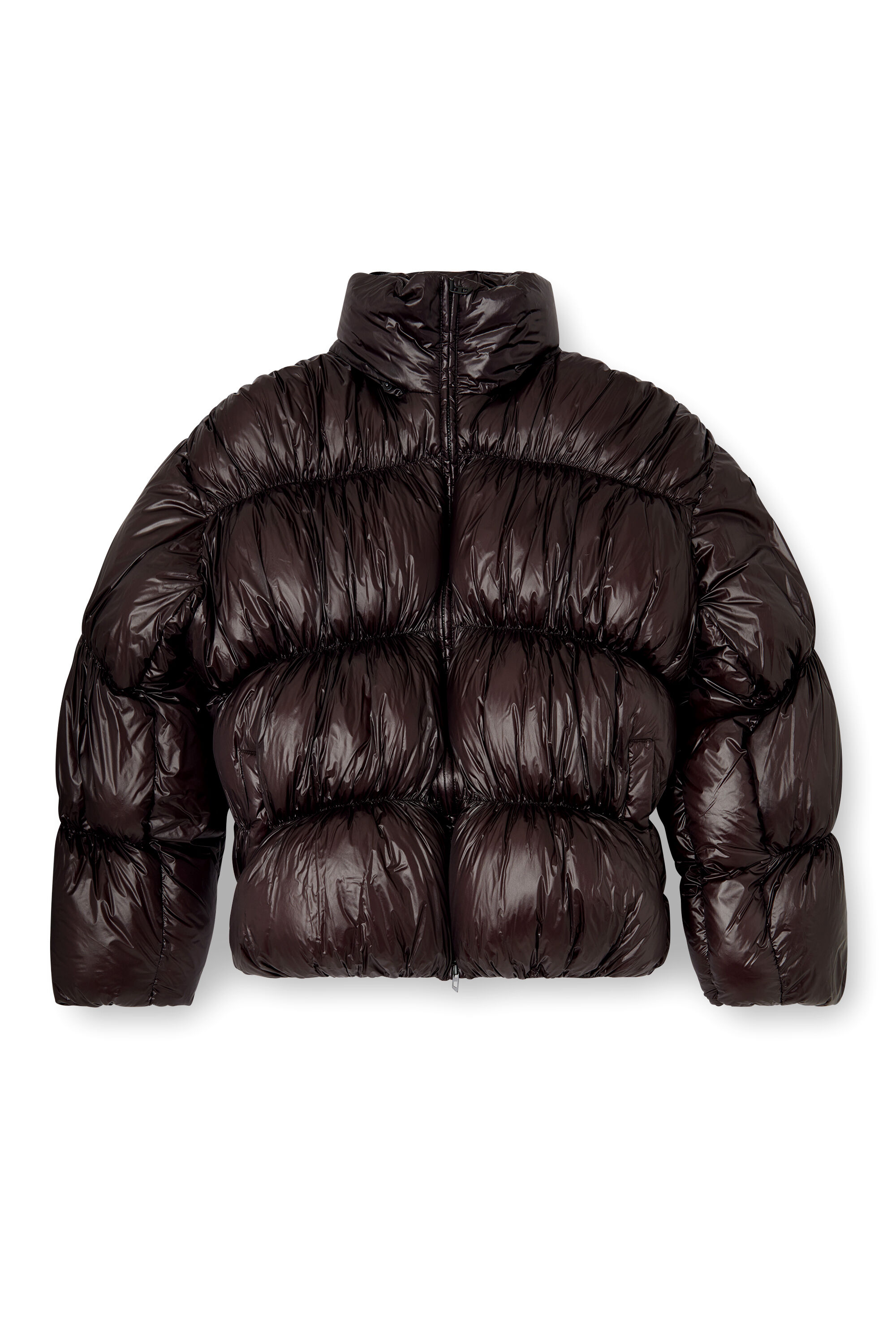 Diesel - W-CHOCO, Chaqueta de plumón con capucha con efecto burbuja Hombre in Negro - 2