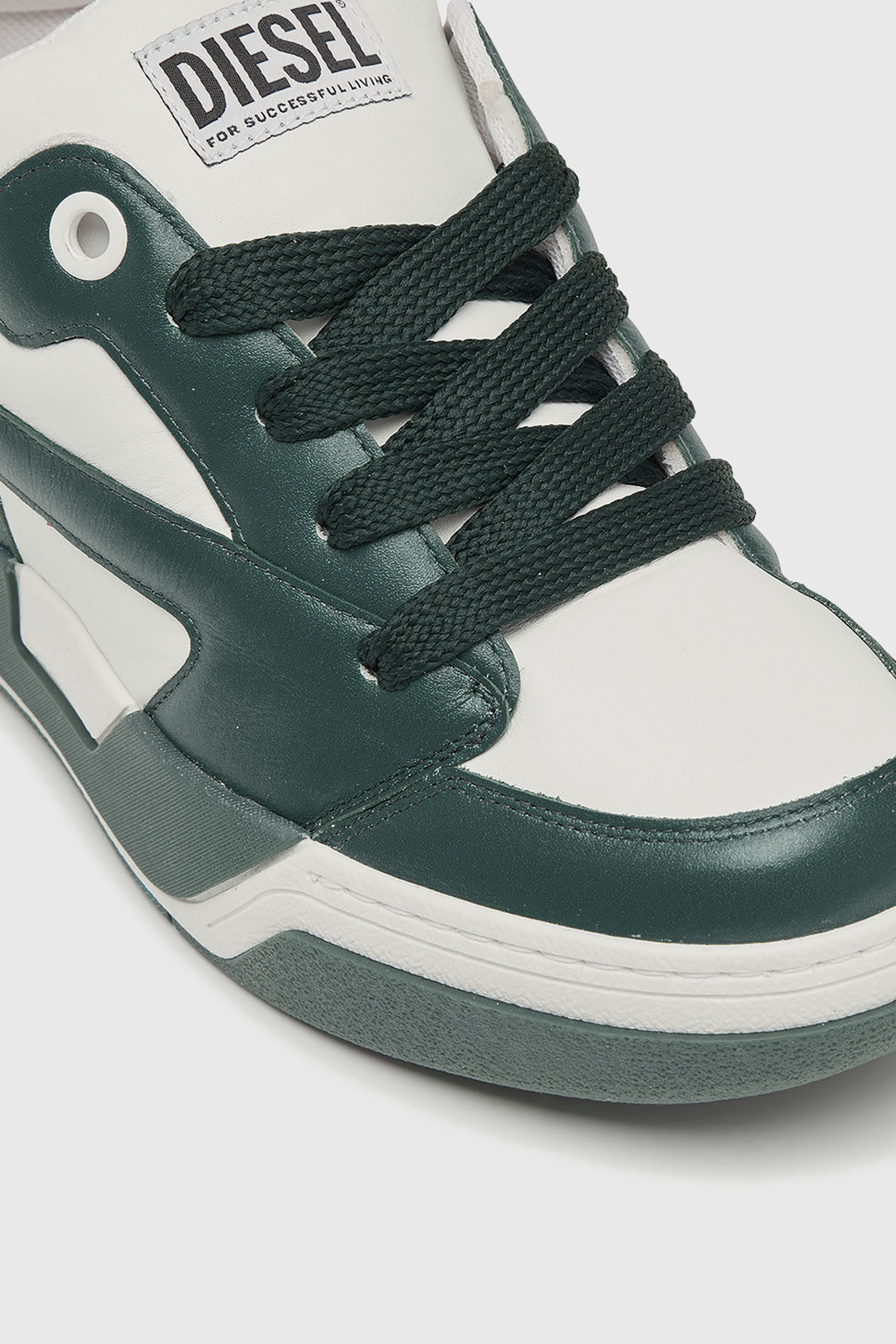 Diesel - S-D-OLLIE LOW, D-Ollie -Zapatillas en cuero de bloques de color Hombre in Blanco - 6