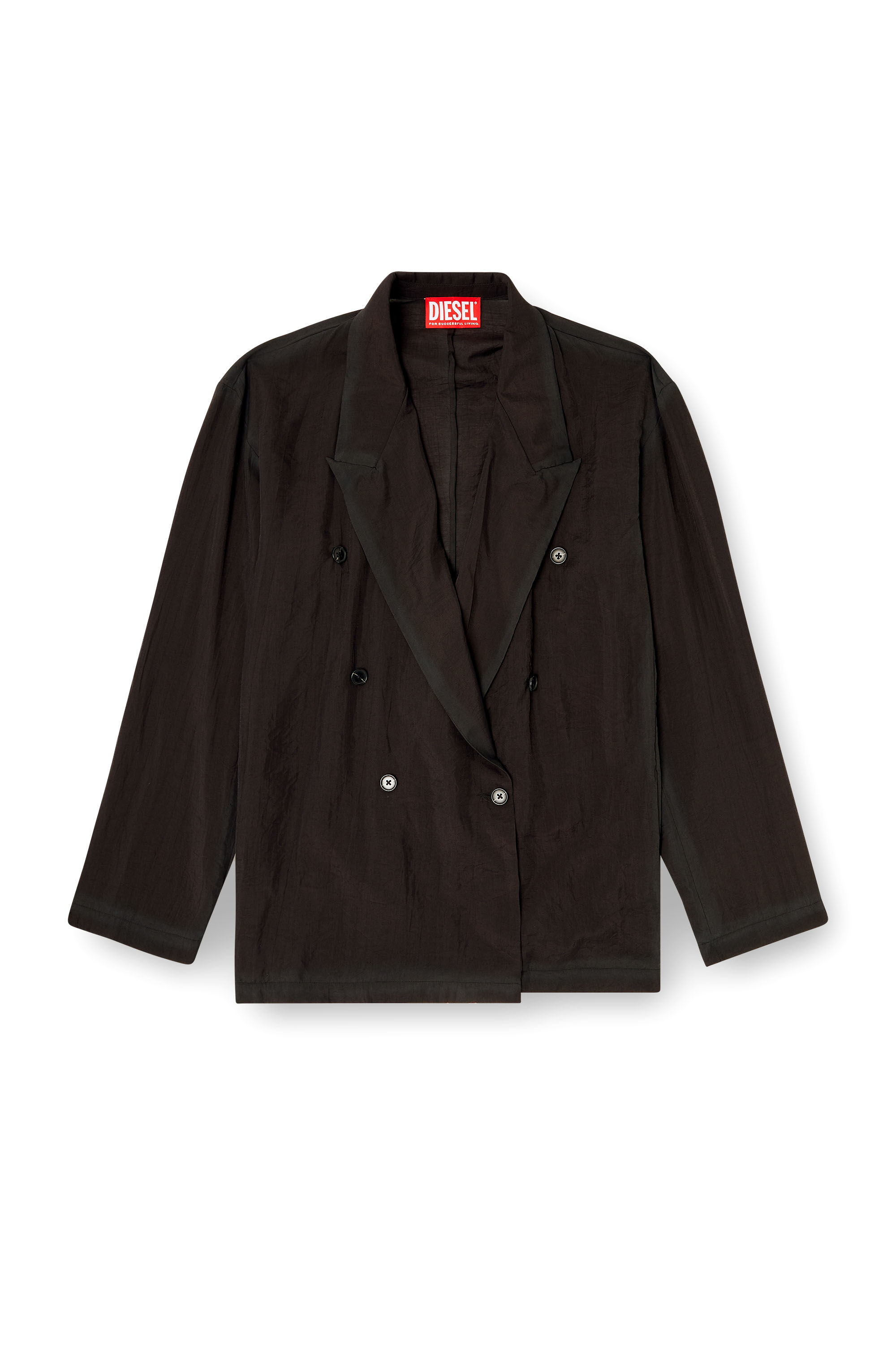 Diesel - J-KEYSERY, Blazer de doble botonadura en tejido arrugado Hombre in Gris - 2