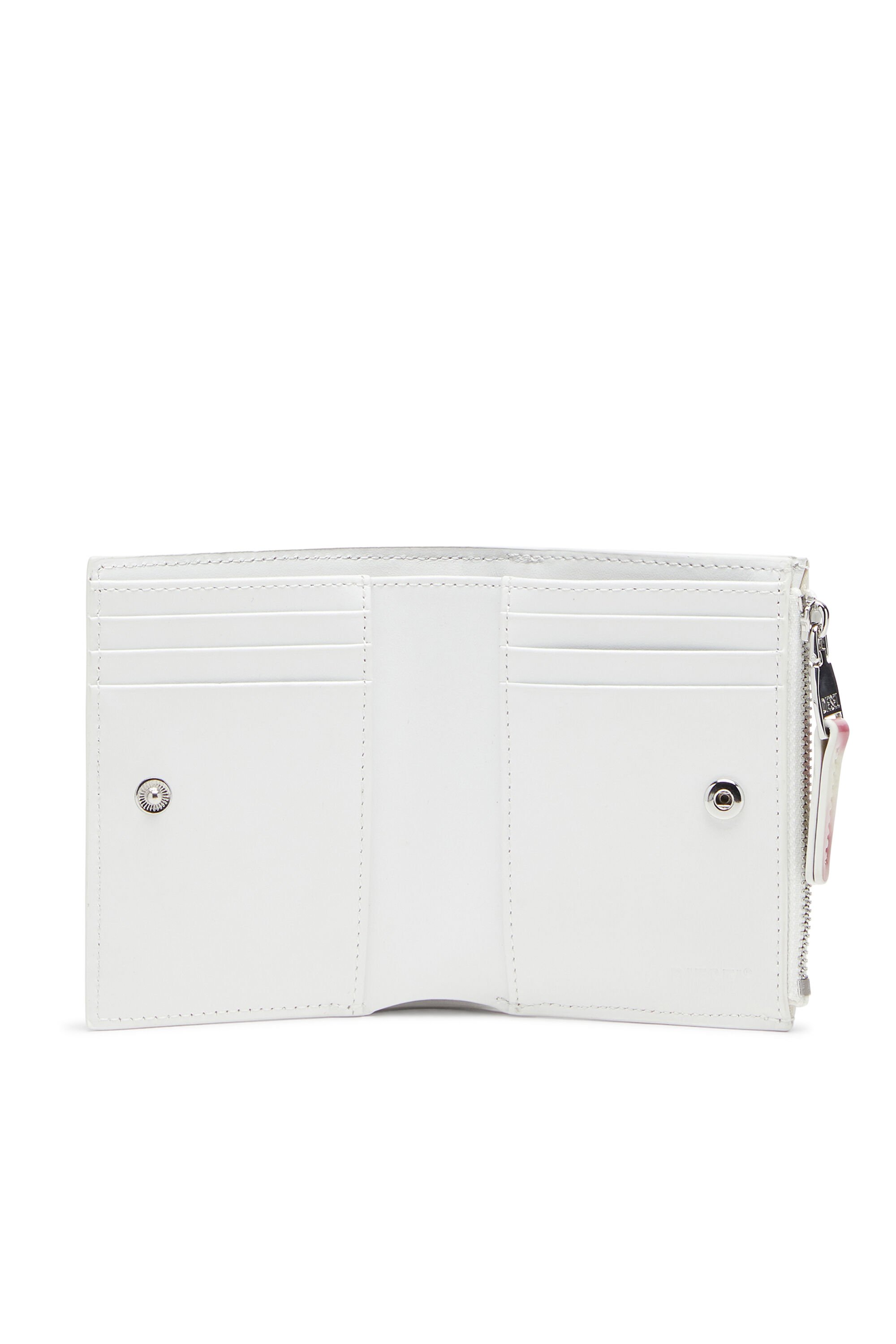 Diesel - PLAY BI-FOLD ZIP II, Cartera pequeña de poliuretano brillante estampado Mujer in Multicolor - 3