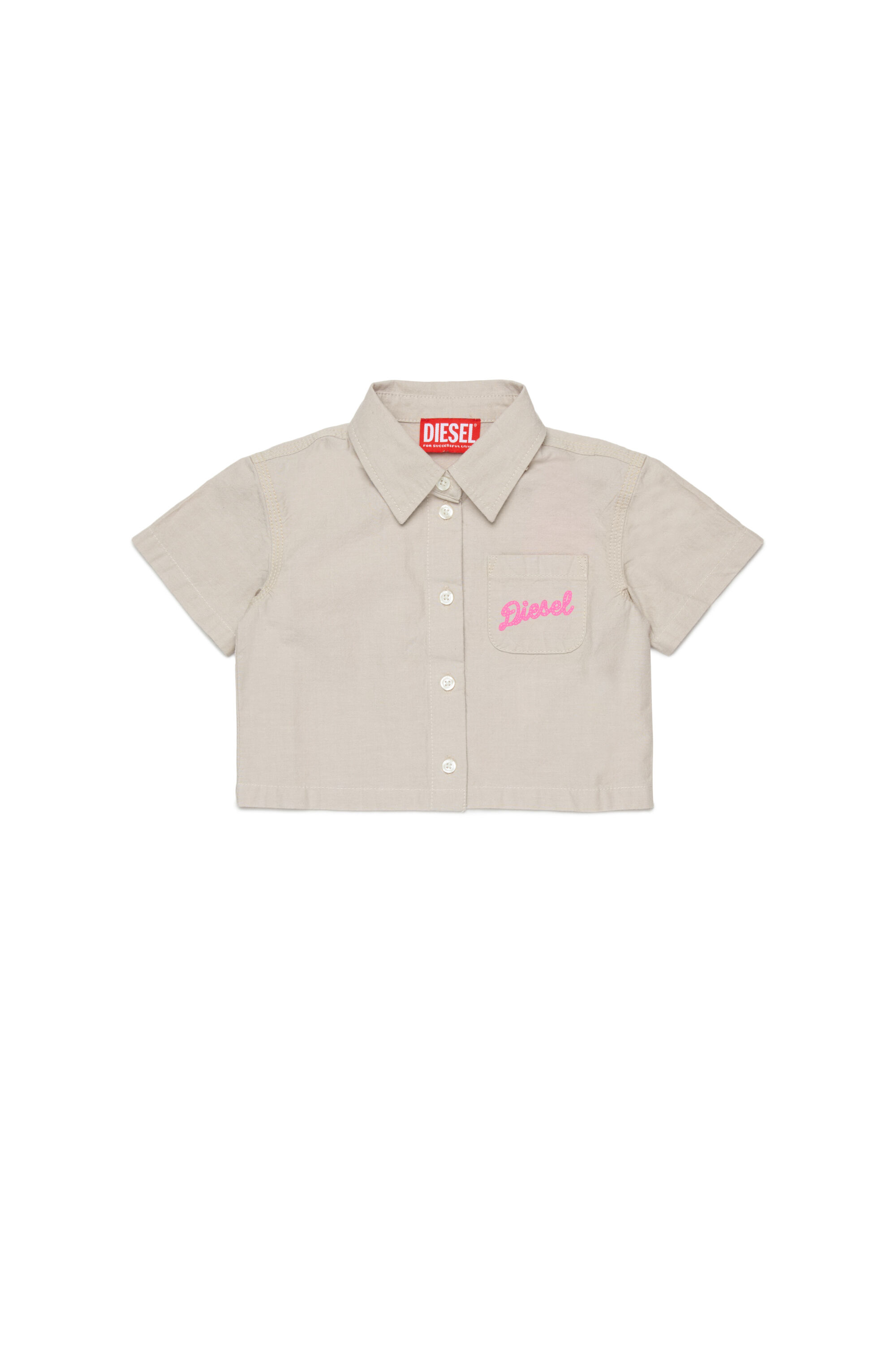 Diesel - COLDYB, Camisa de manga corta con bolsillo con logo Mujer in Blanco - 1