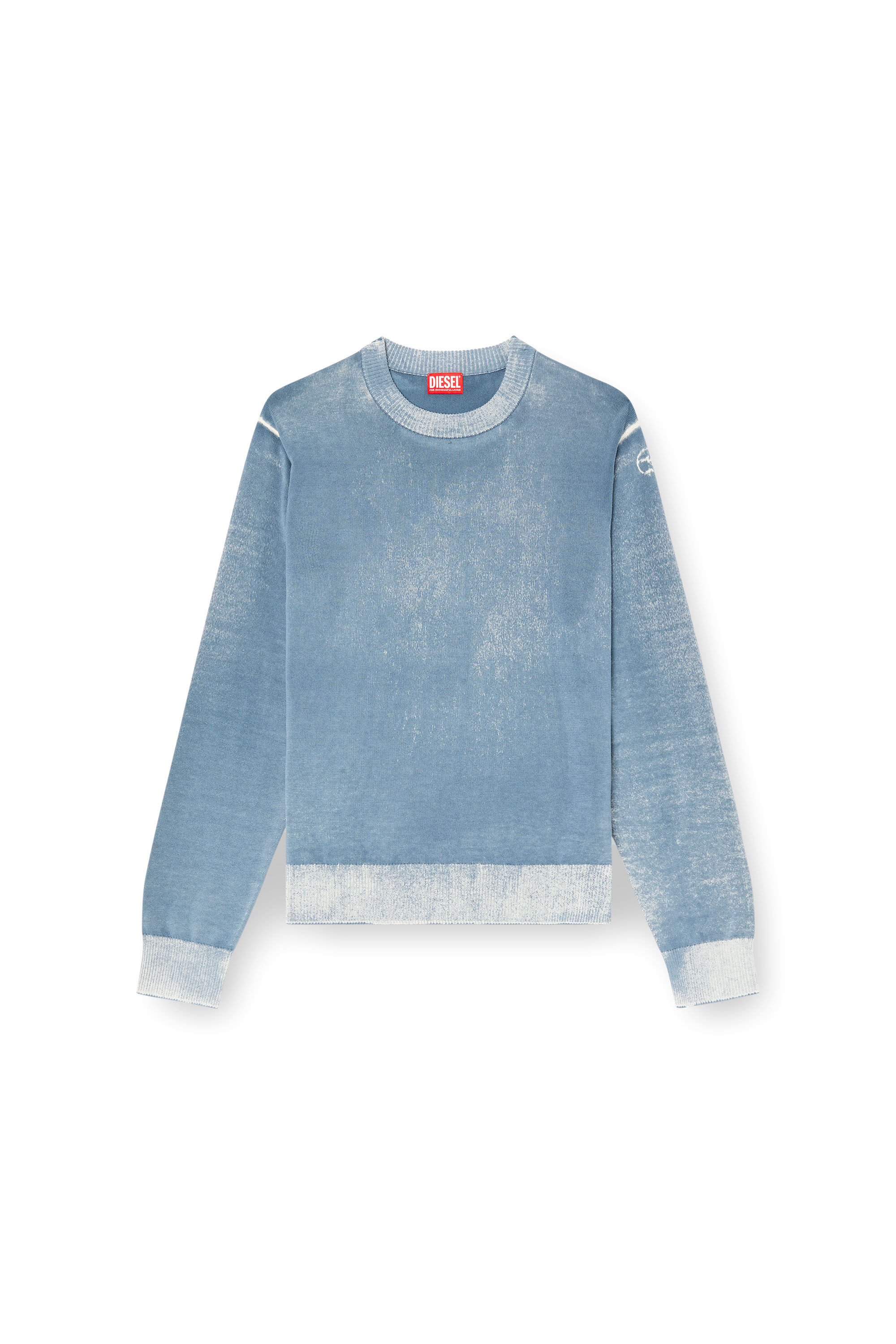Diesel - K-LARENCE-B, Jersey de algodón con estampado invertido Hombre in Azul marino - 2