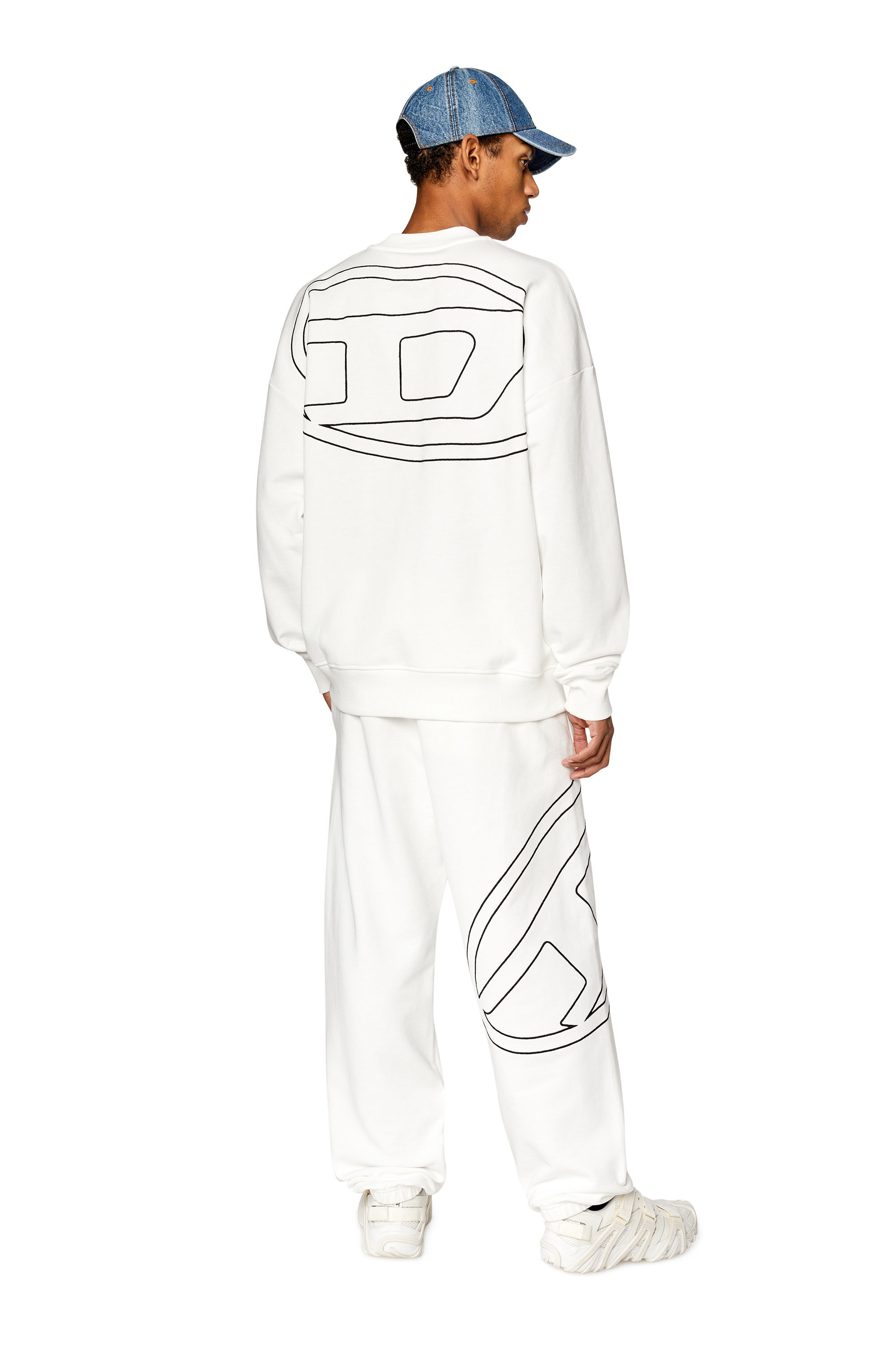 Diesel - S-ROB-MEGOVAL-D, Man Sweatshirt with logo embroidery in White - Image 1