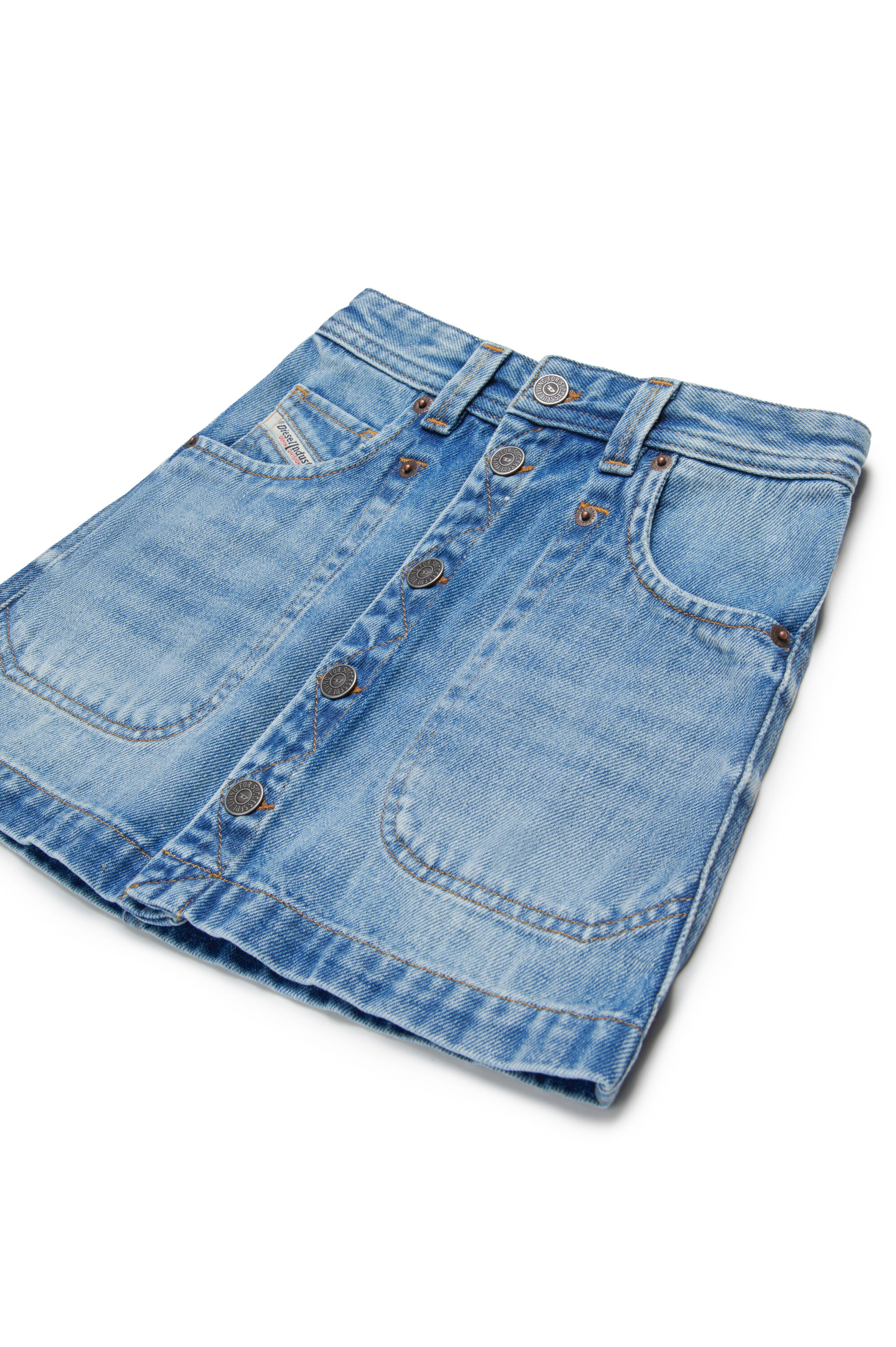 Diesel - GEALBUS, Minifalda denim con botones en el frente Mujer in Azul marino - 3