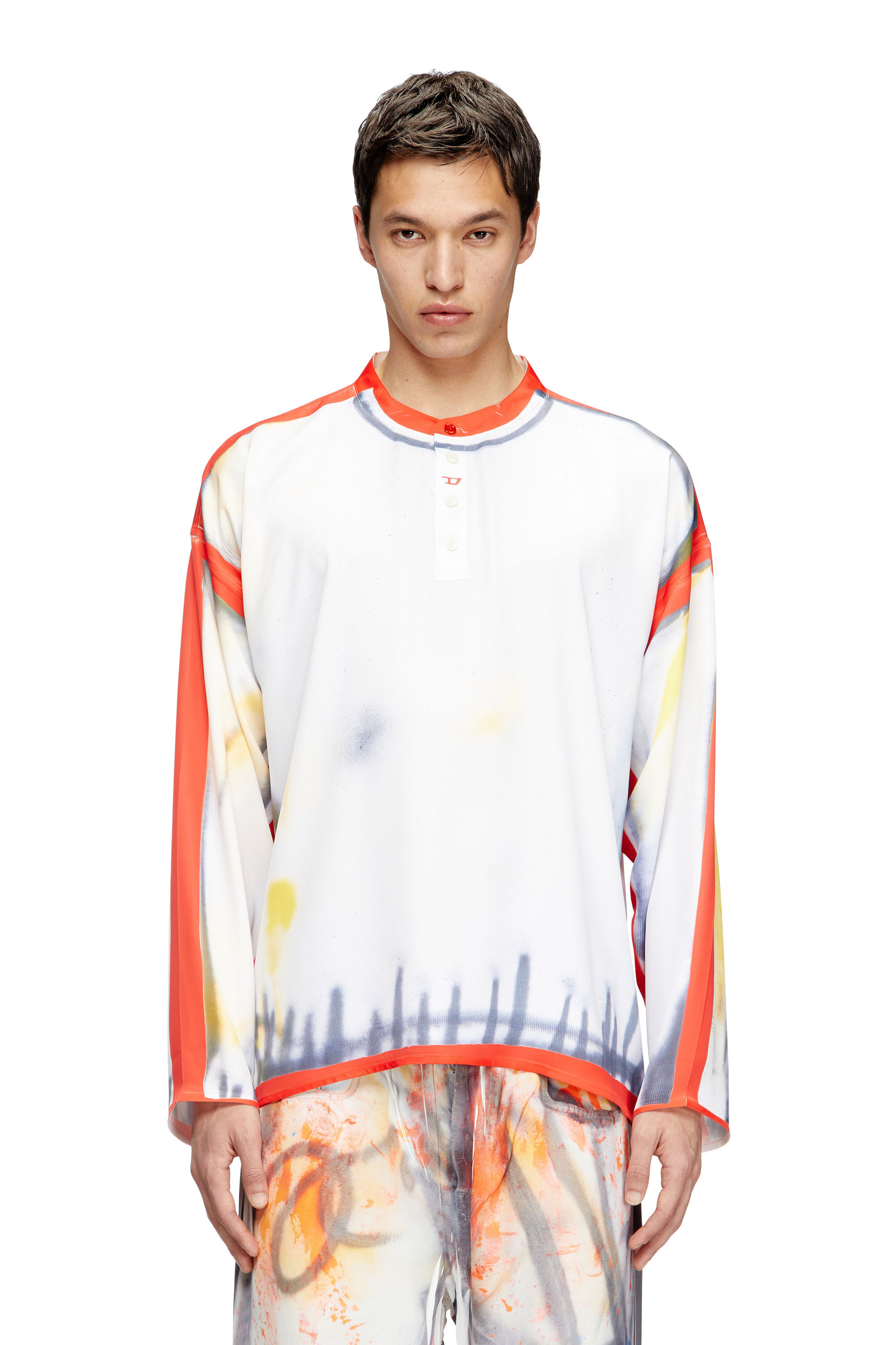 Diesel - T-OLAVI-A-SER-GRAFFITI-USA, Top Henley con estampado graffiti Unisex in Multicolor - 3