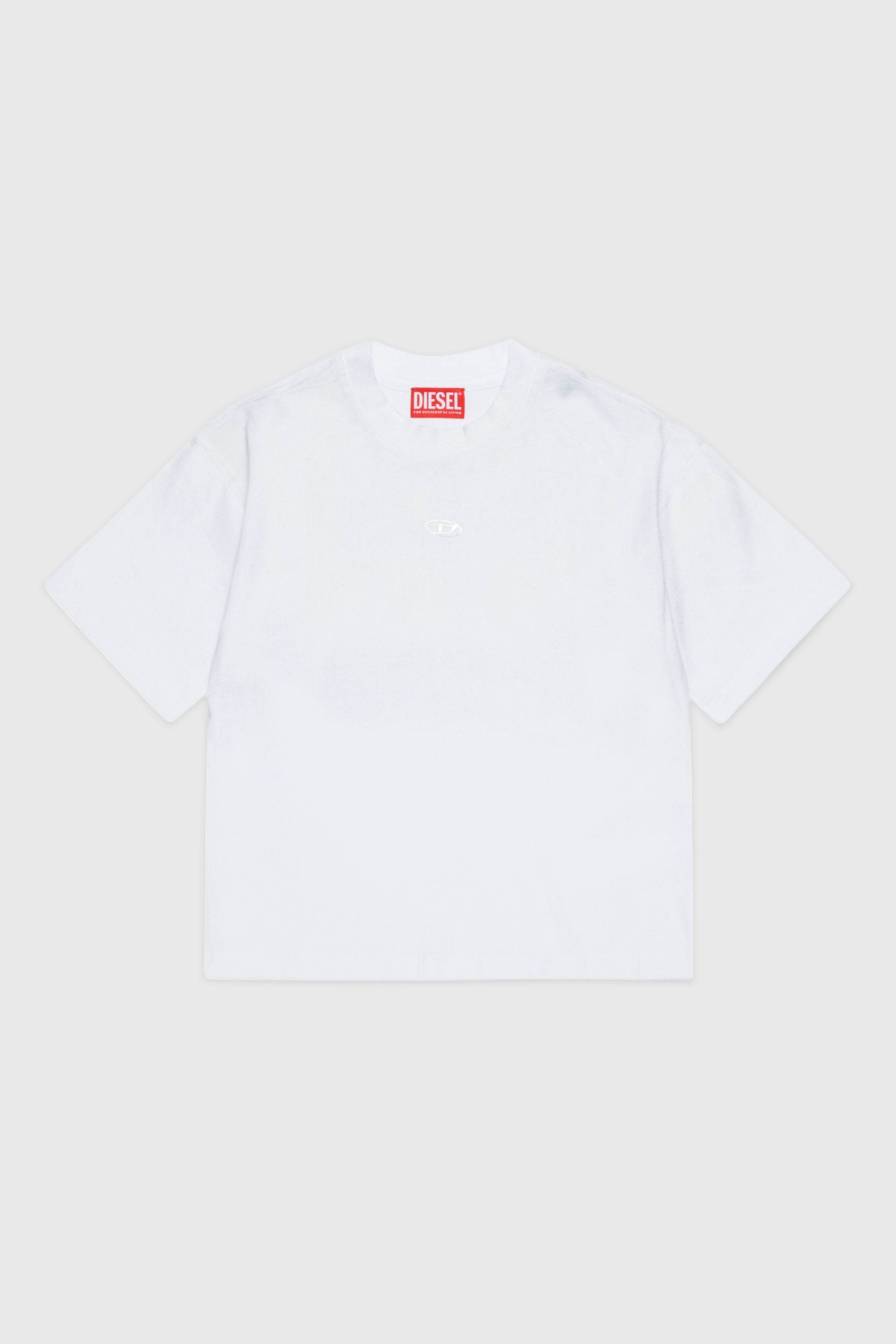 Diesel - TANORMYS2, Camiseta de algod&oacute;n con bordado tonal Oval D Mujer in Blanco - 1