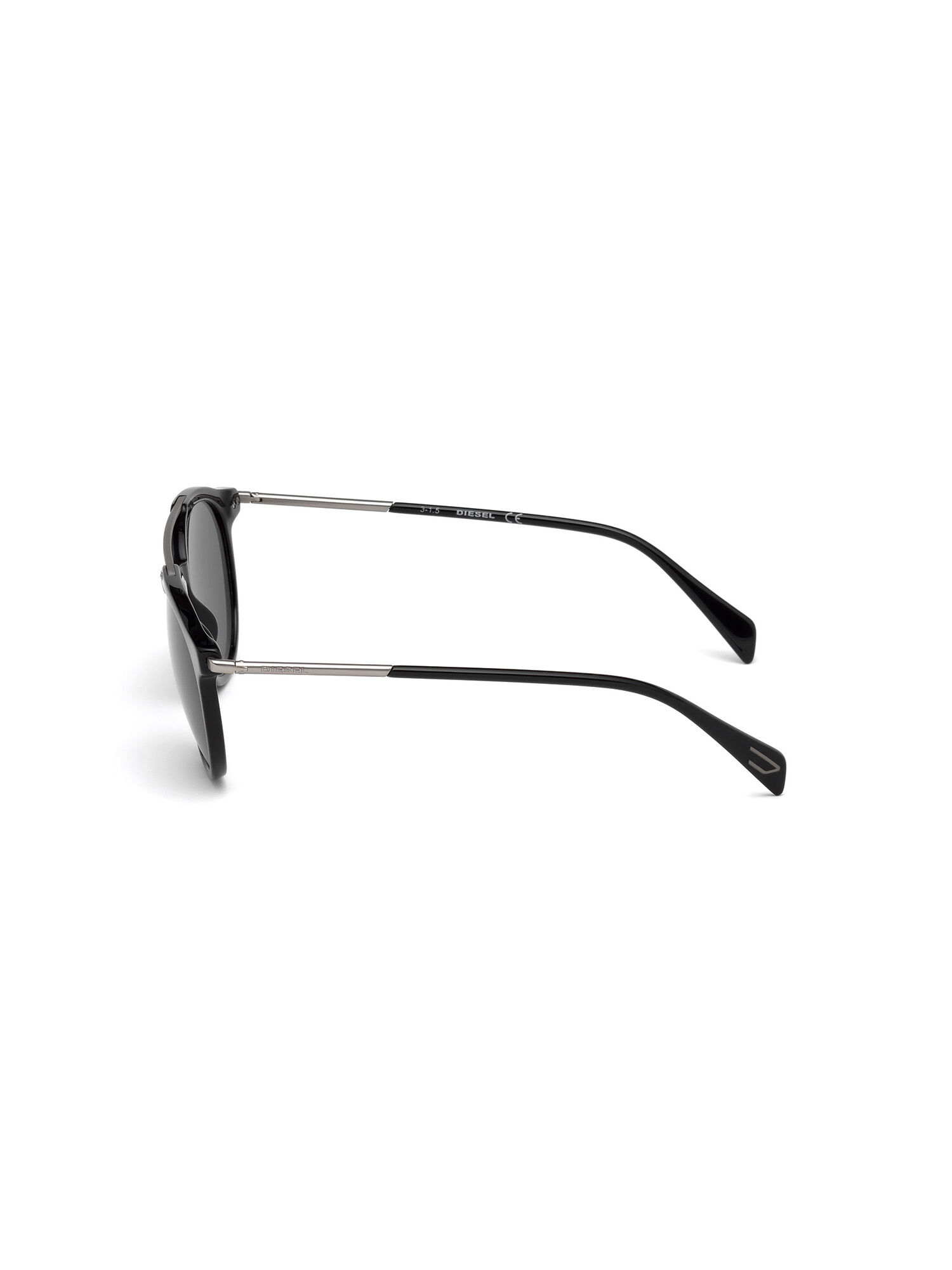 Diesel - DM0188, Gafas de estilo vintage con detalles metálicos Unisex in Negro - 3