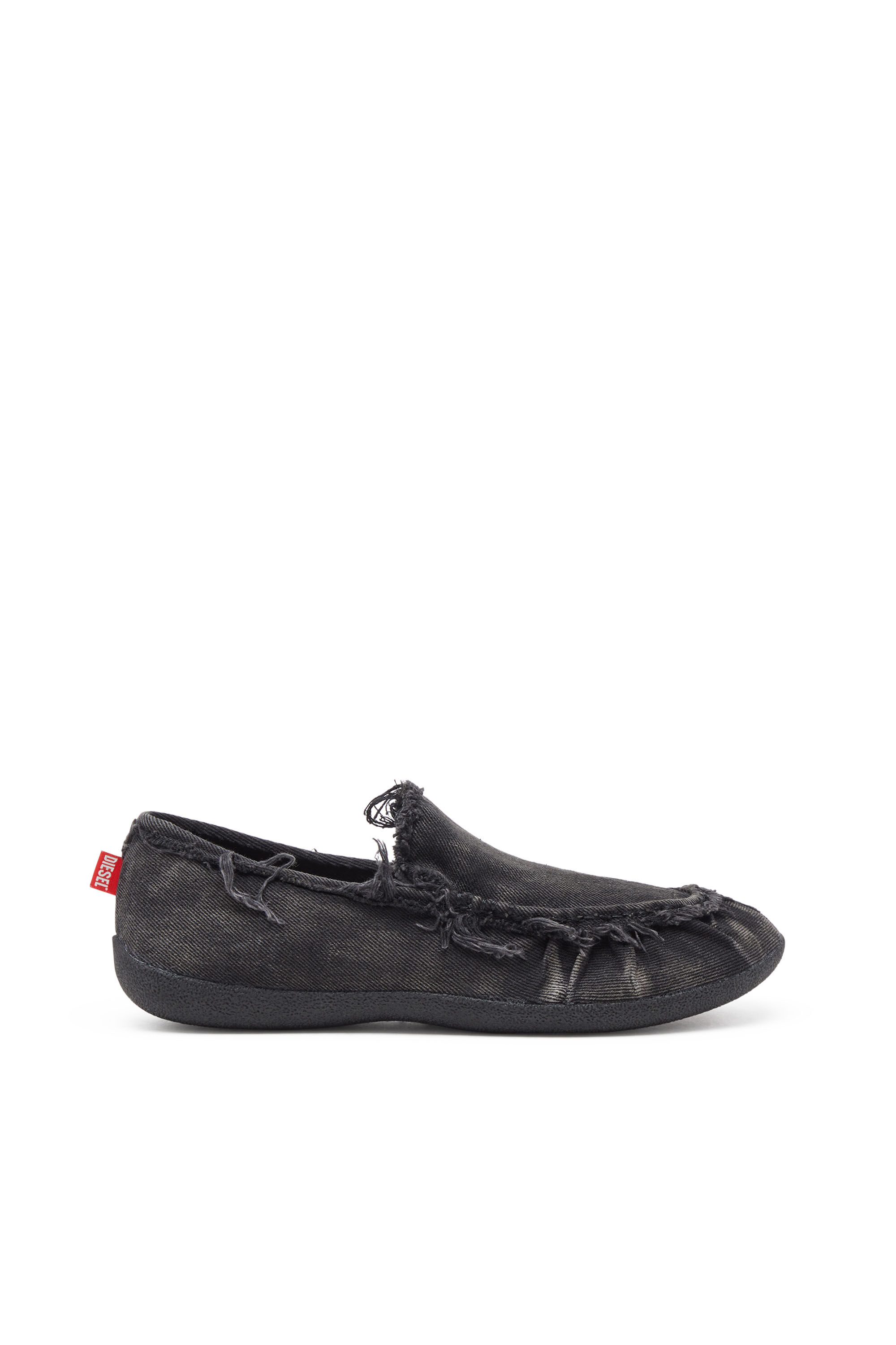 Diesel - D-SHOCK MOC, D-Shock-Mocasines de denim desgastado Hombre in Negro - 1