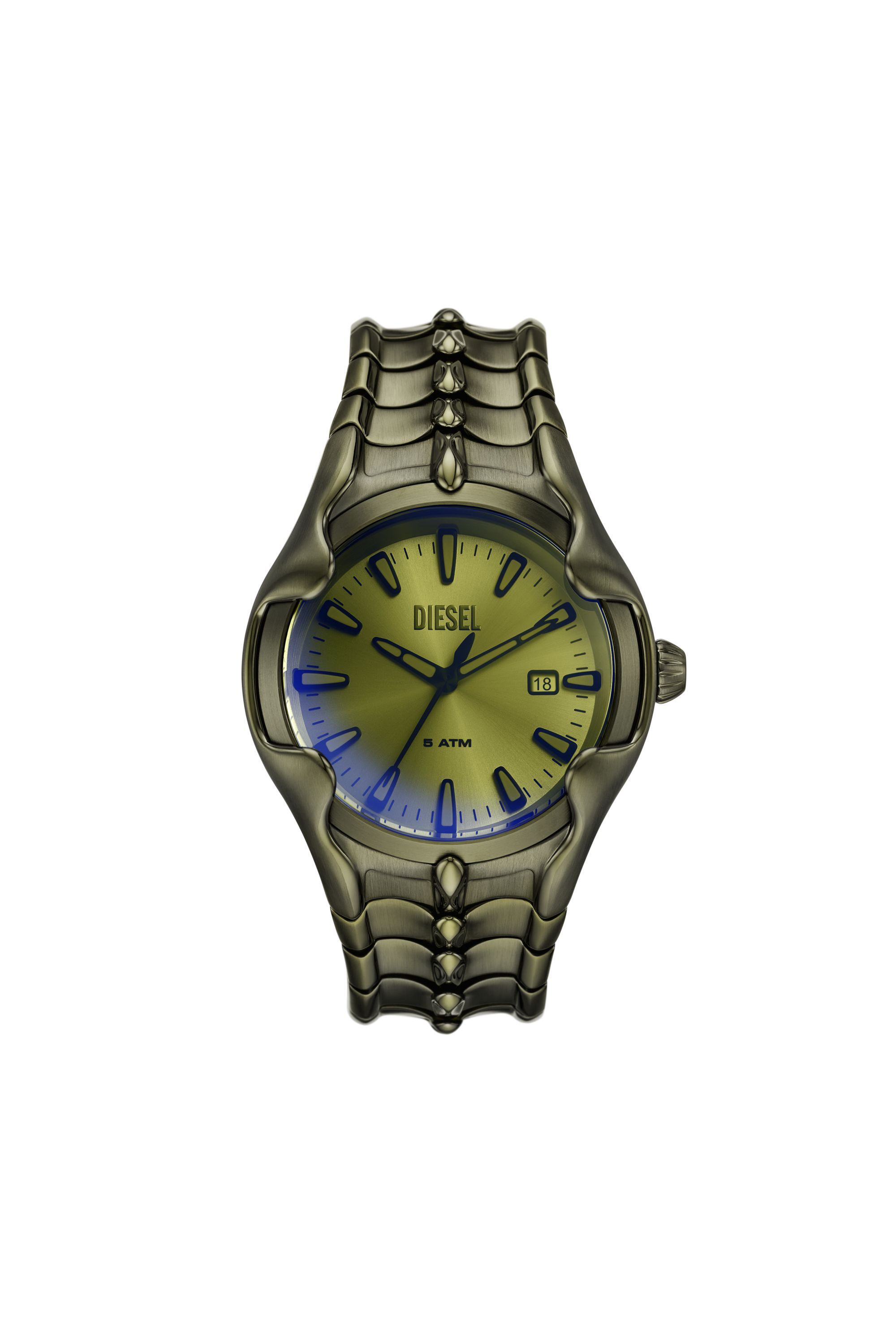 Reloj Vert de acero inoxidable verde con movimiento de fecha de tres agujas Hombre Verde Diesel