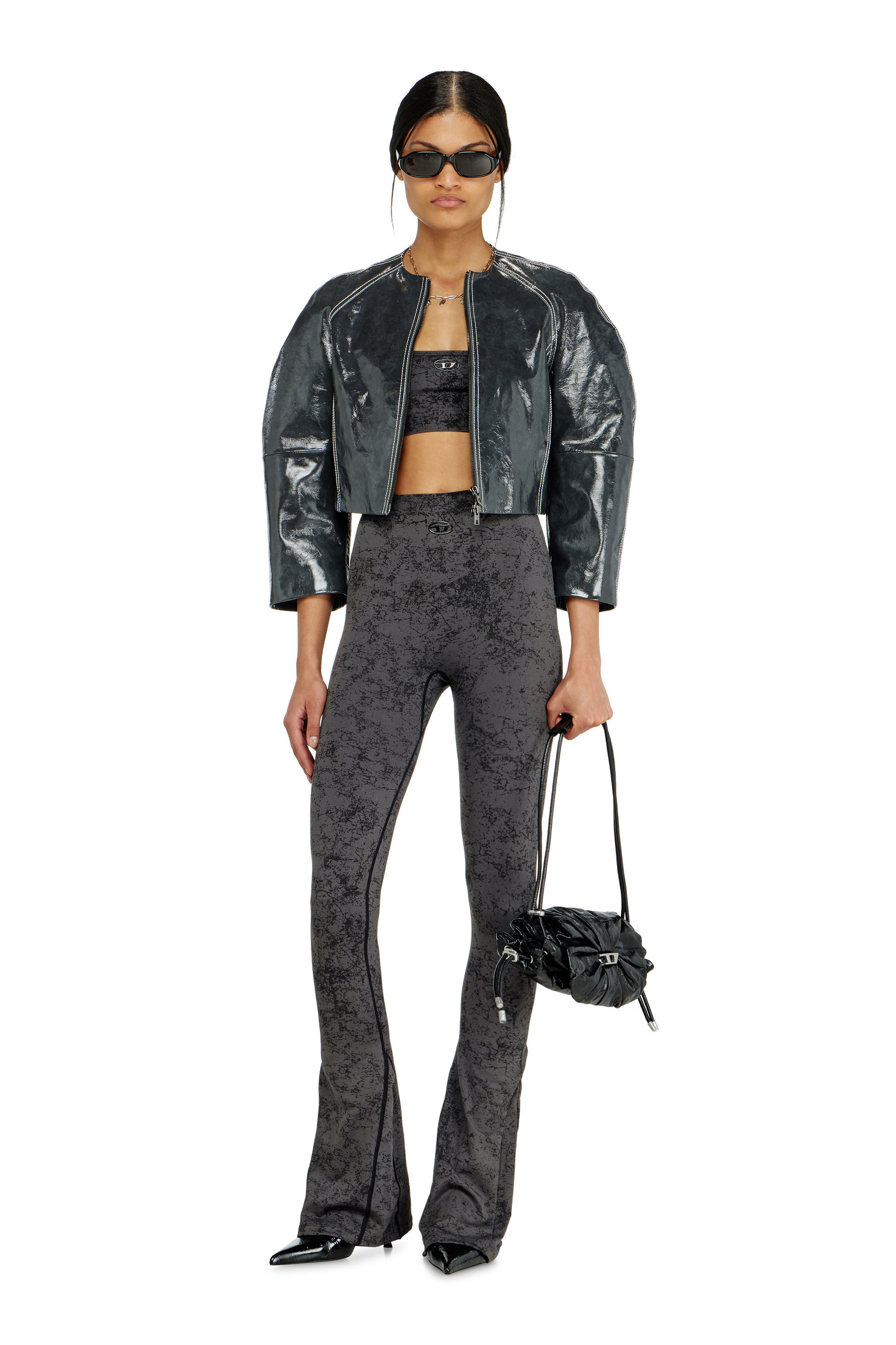 Diesel - HELLA-UTLT, Top deportivo con estampado utility Mujer in Gris - 5