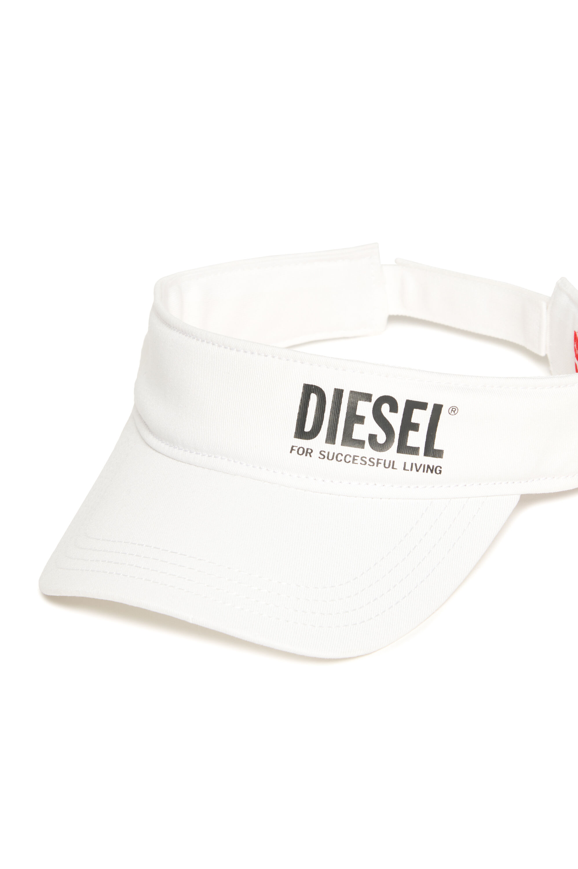 Diesel - FDELS, Visera de algodón con logotipo Unisex in Blanco - 3