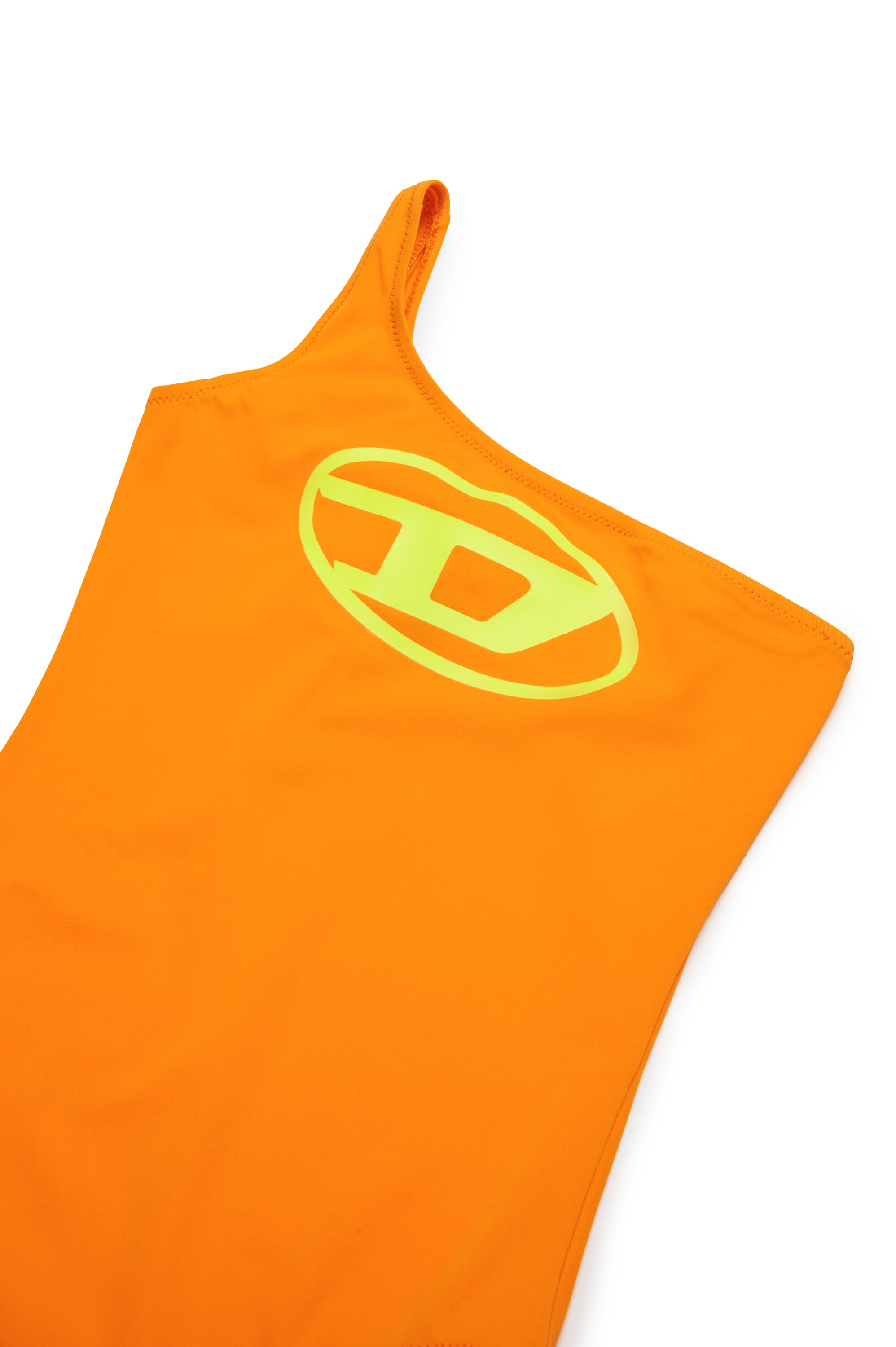 Diesel - MUNNYX, Traje de baño de un solo hombro con logotipo Oval D Mujer in Naranja - 3